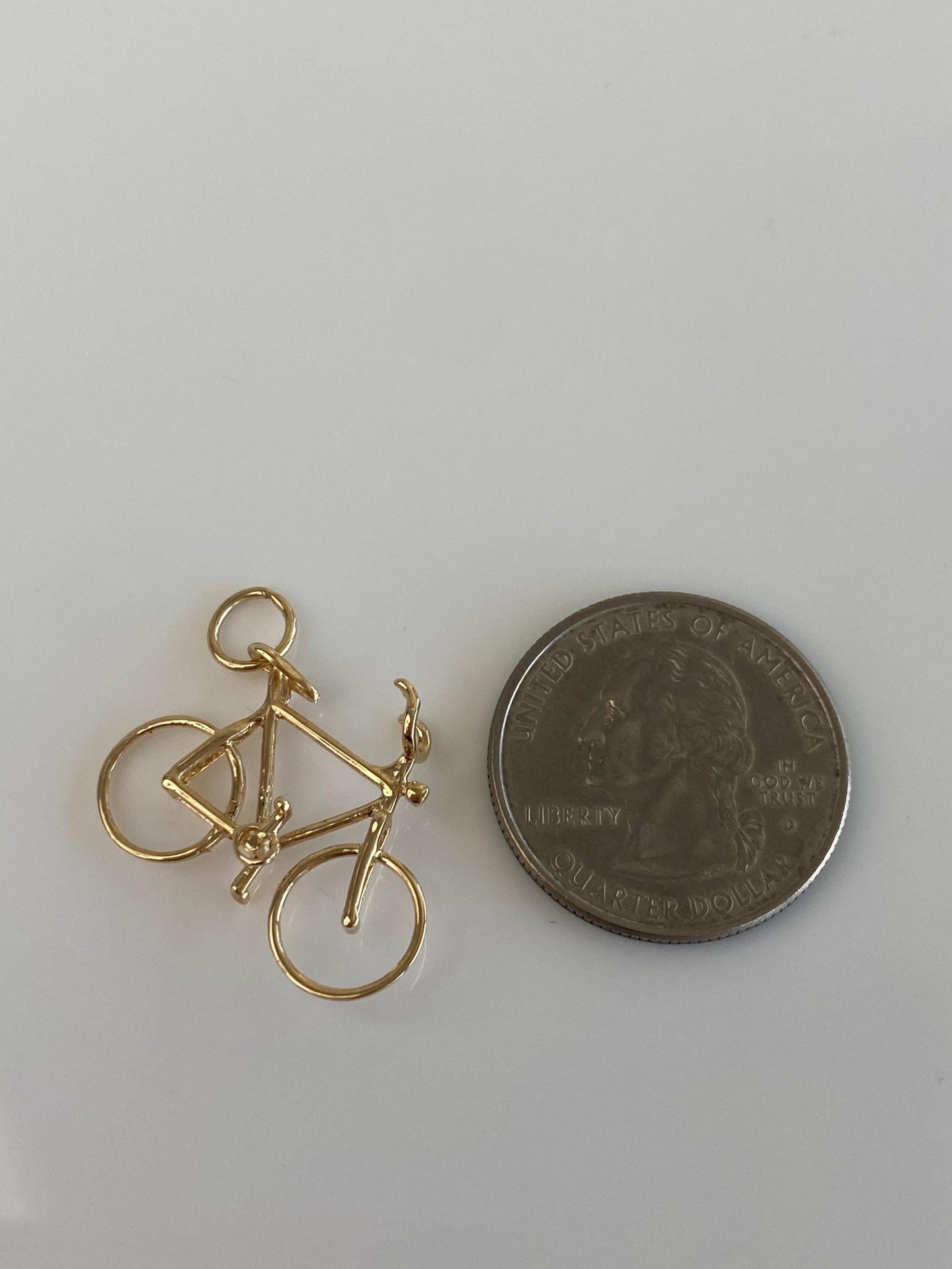 Vintage Solid 14k Yellow Gold Bicycle Charm