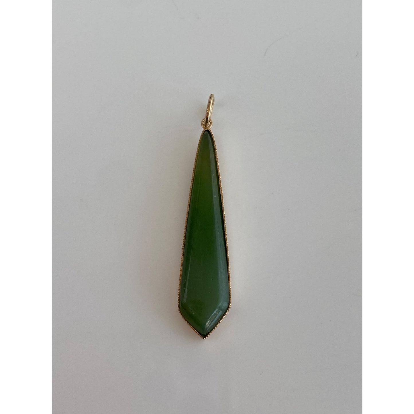 Vintage Solid 10k Yellow Gold Nephrite Charm