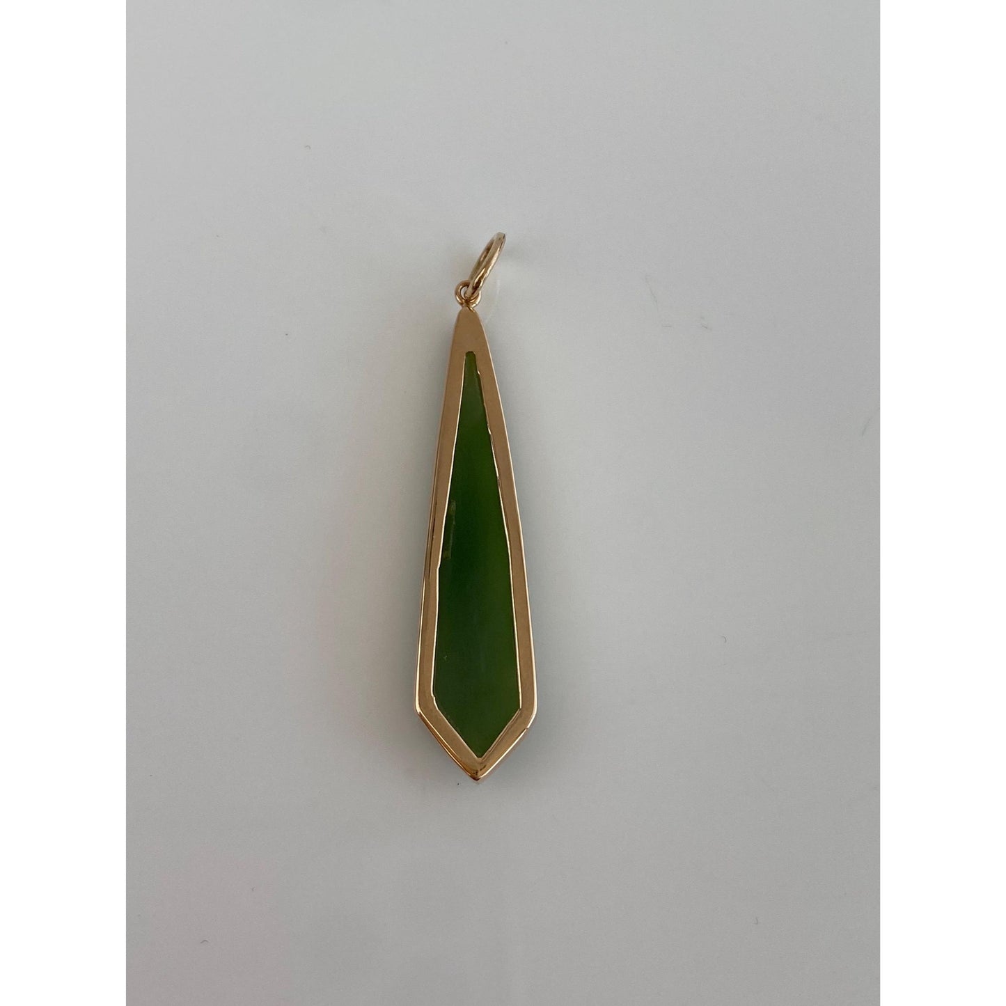 Vintage Solid 10k Yellow Gold Nephrite Charm