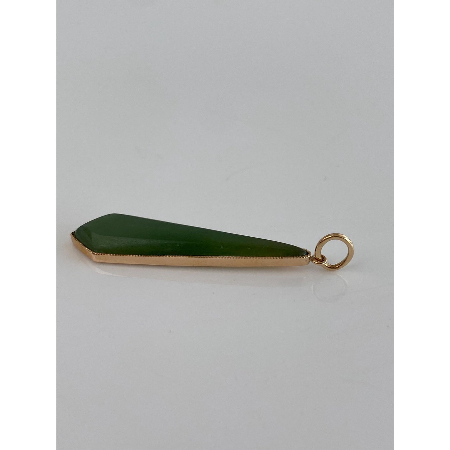Vintage Solid 10k Yellow Gold Nephrite Charm