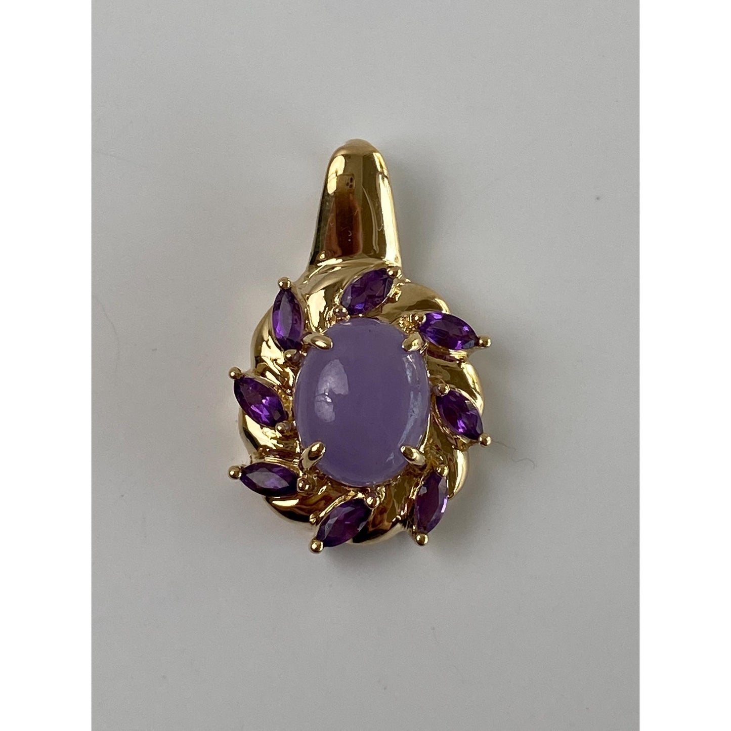 Vintage Solid 14k Yellow Gold Amethyst Halo Charm