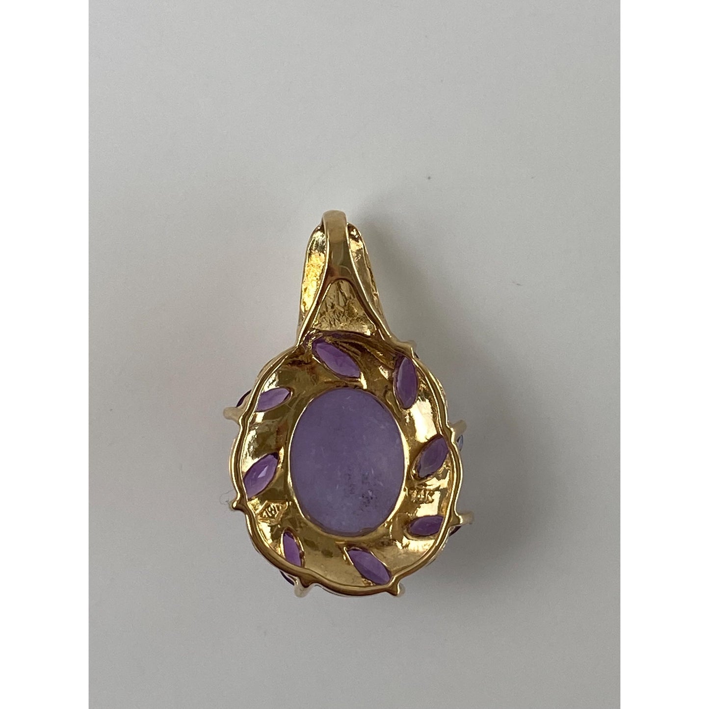 Vintage Solid 14k Yellow Gold Amethyst Halo Charm