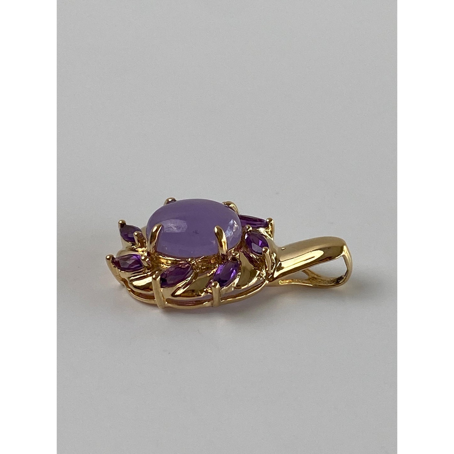 Vintage Solid 14k Yellow Gold Amethyst Halo Charm