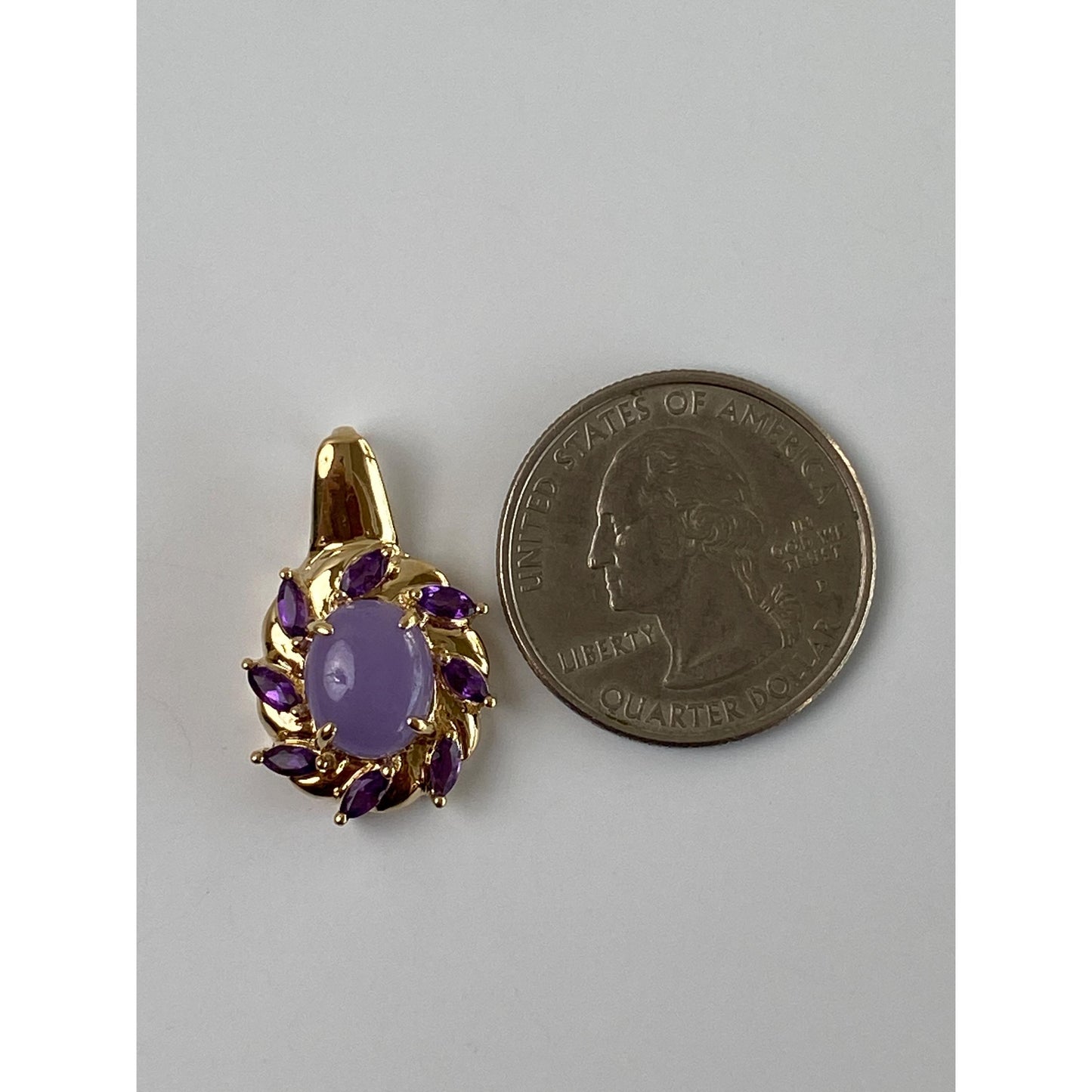 Vintage Solid 14k Yellow Gold Amethyst Halo Charm