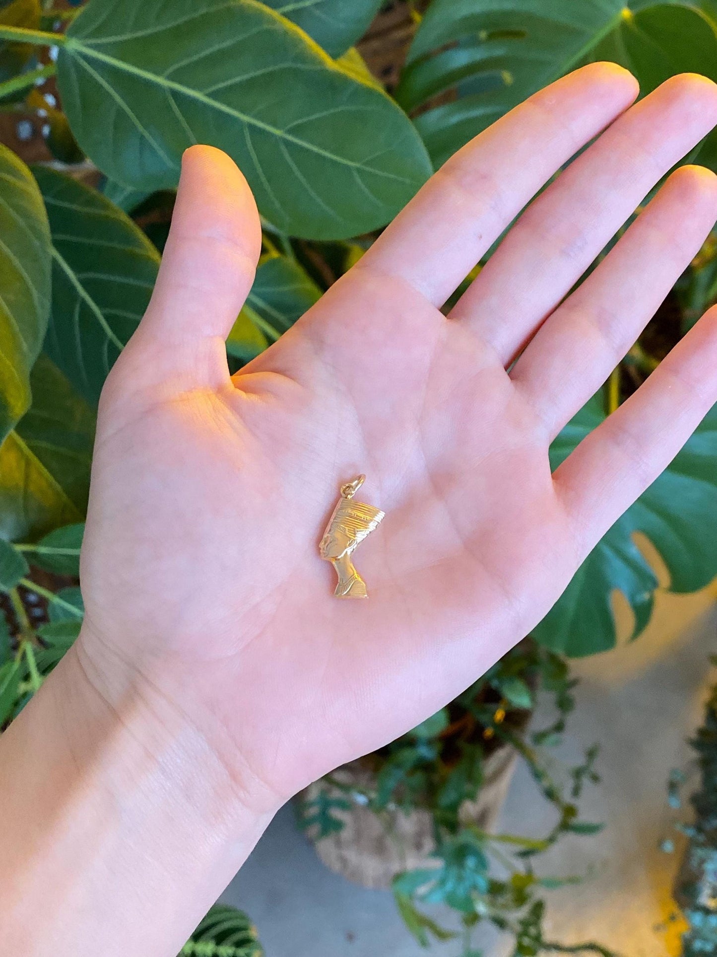 Vintage 18k Yellow Gold Nefertiti Charm