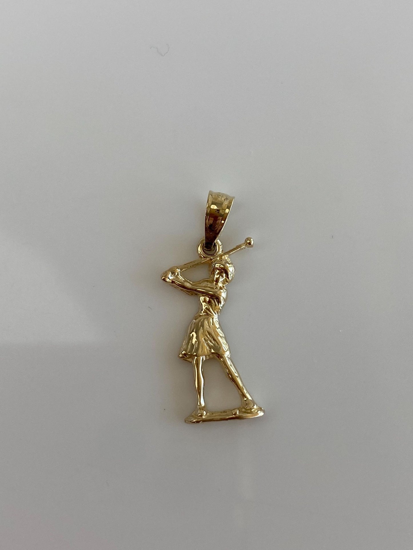 Vintage Solid 14k Yellow Gold Female Golfer Charm