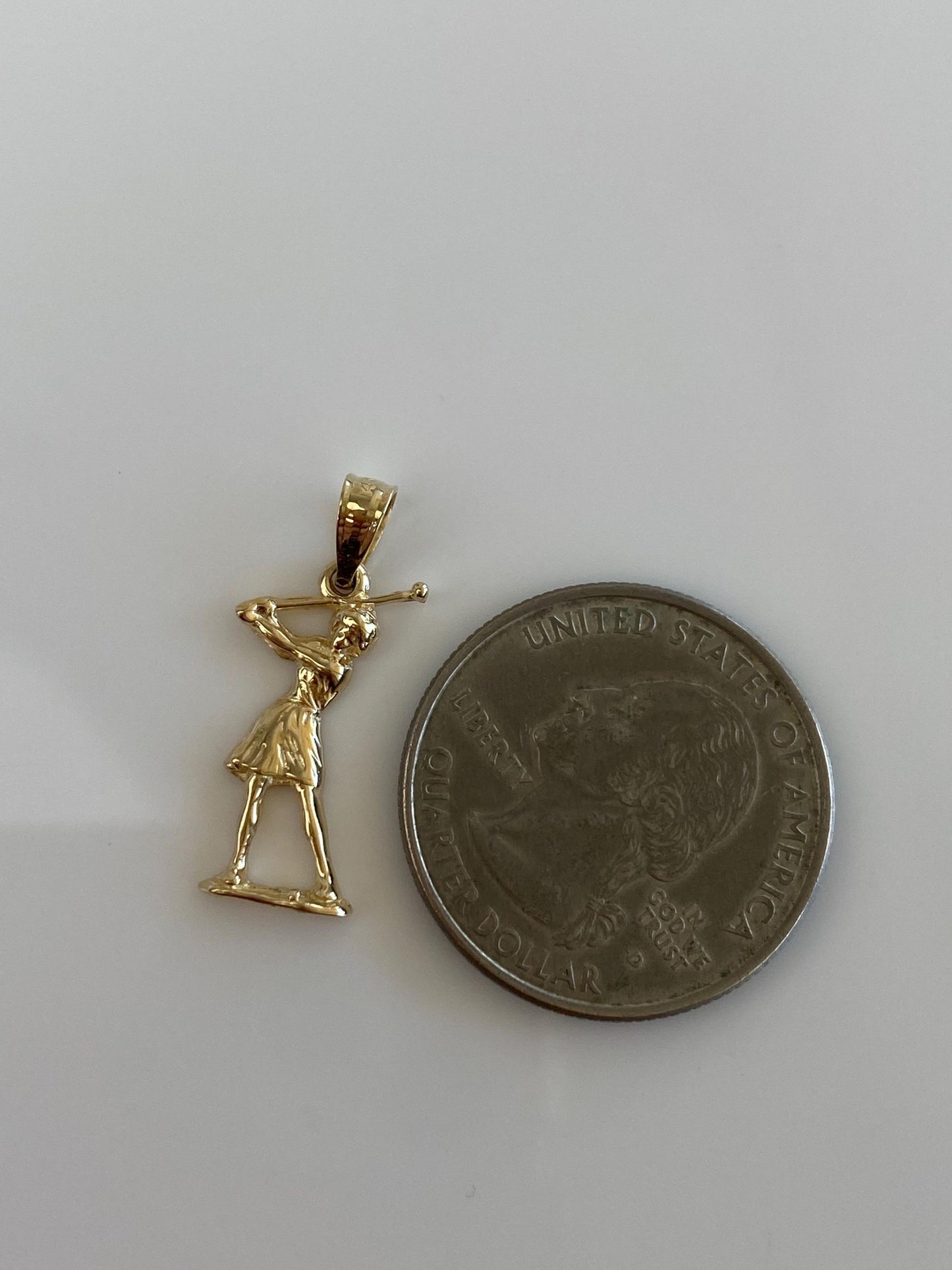 Vintage Solid 14k Yellow Gold Female Golfer Charm
