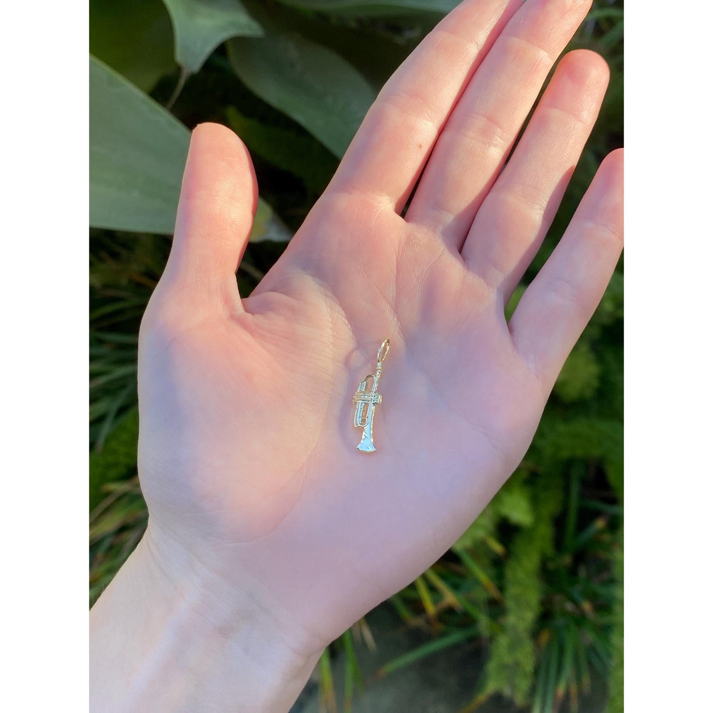 Vintage Solid 14k Yellow Gold Trumpet Charm