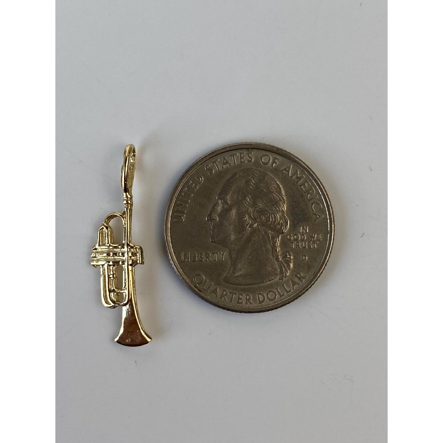 Vintage Solid 14k Yellow Gold Trumpet Charm