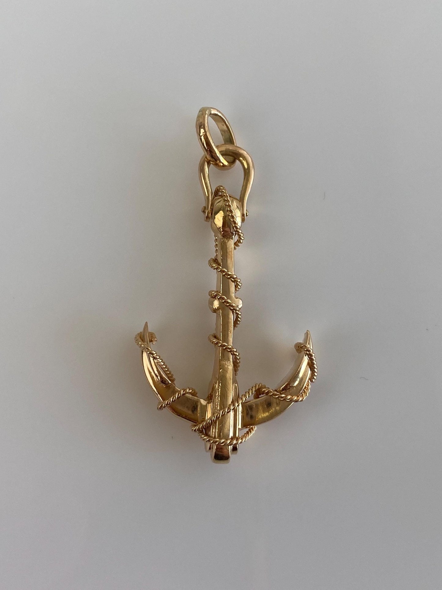 Vintage Solid 18k Yellow Gold Anchor Charm