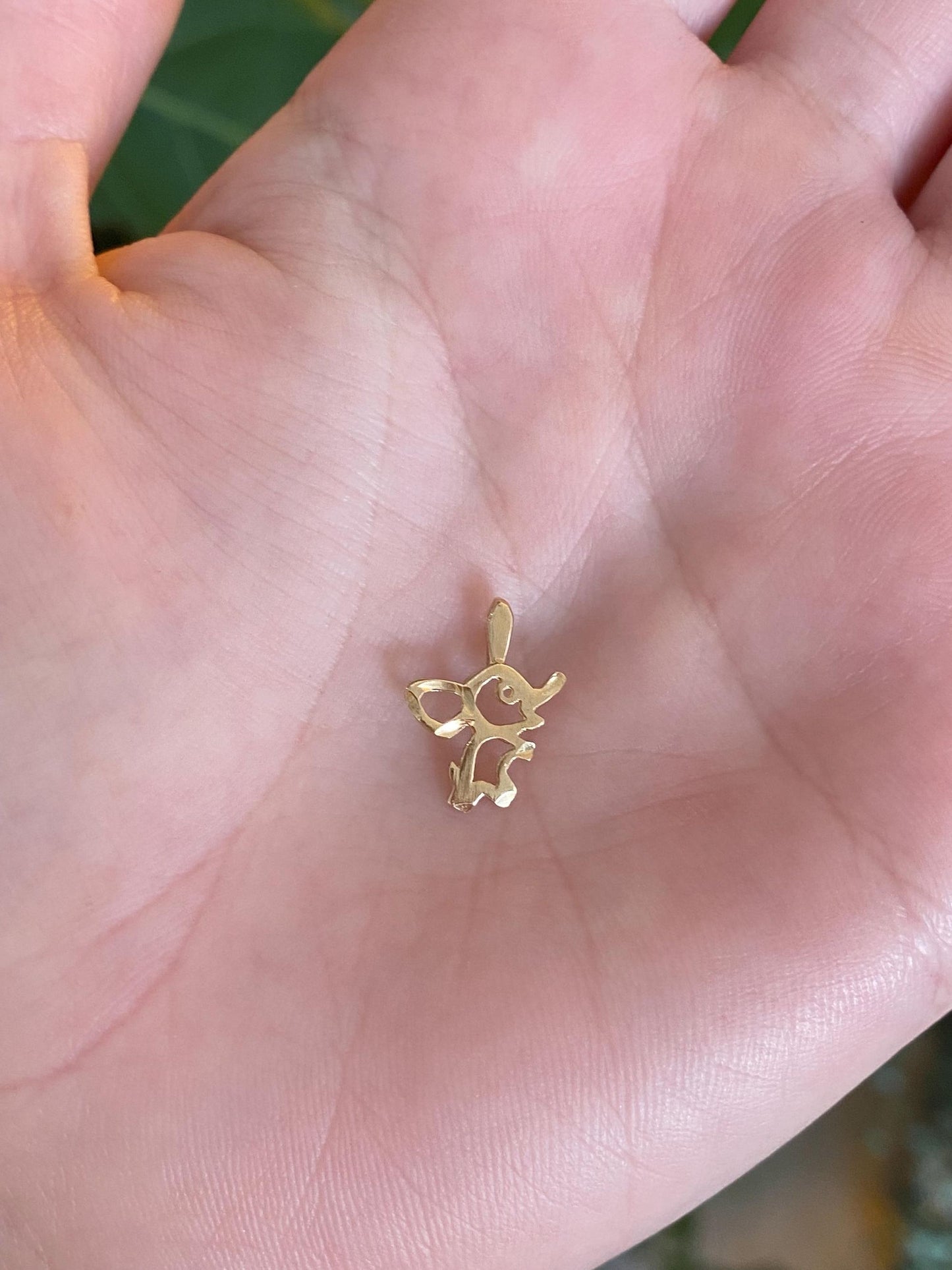 Vintage Solid 14k Yellow Gold Elephant Charm