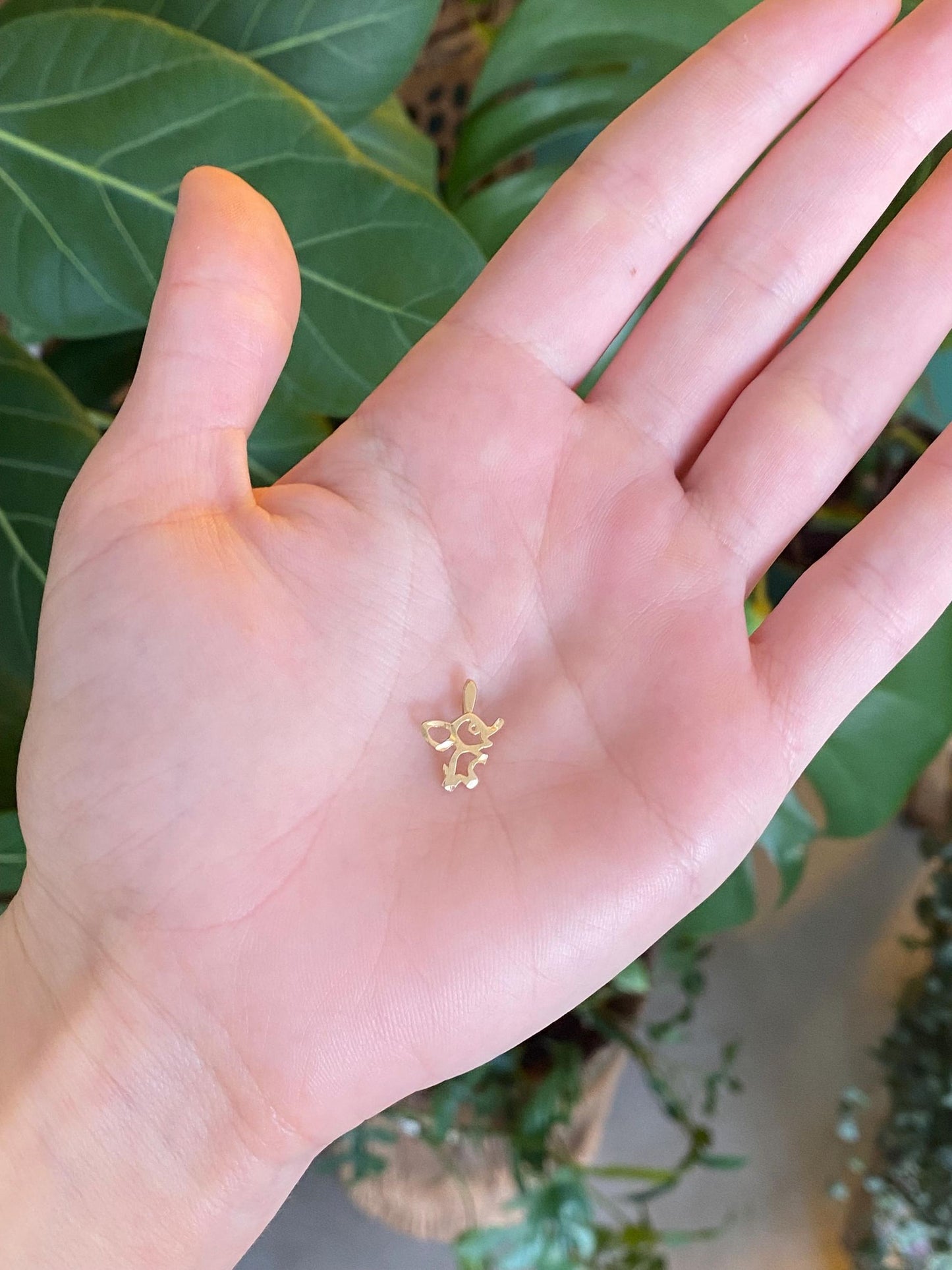 Vintage Solid 14k Yellow Gold Elephant Charm