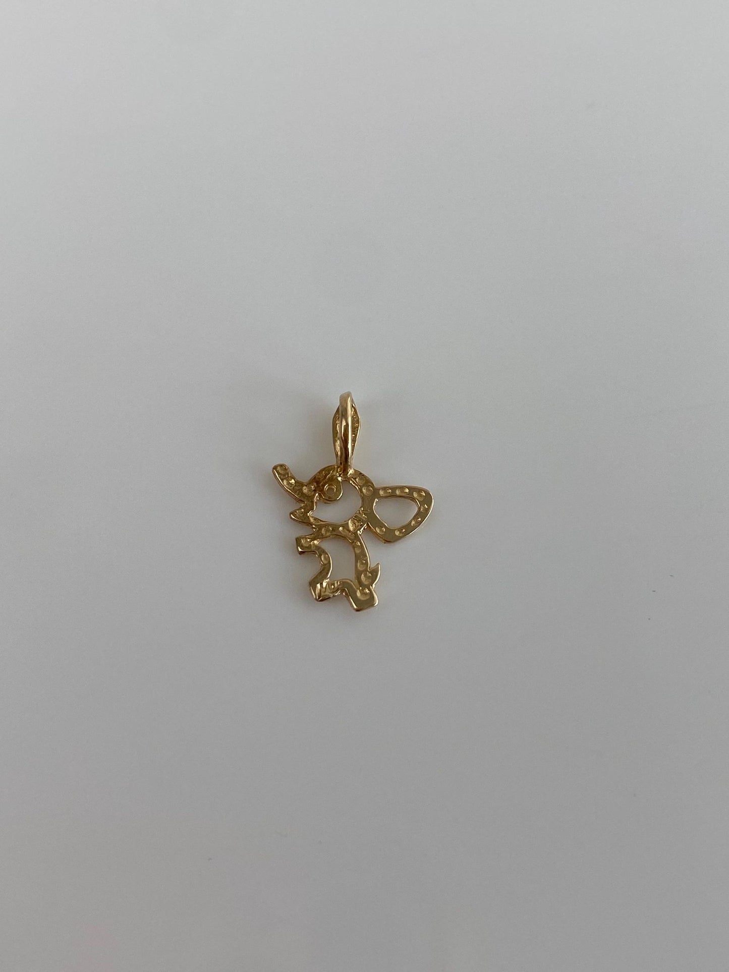 Vintage Solid 14k Yellow Gold Elephant Charm