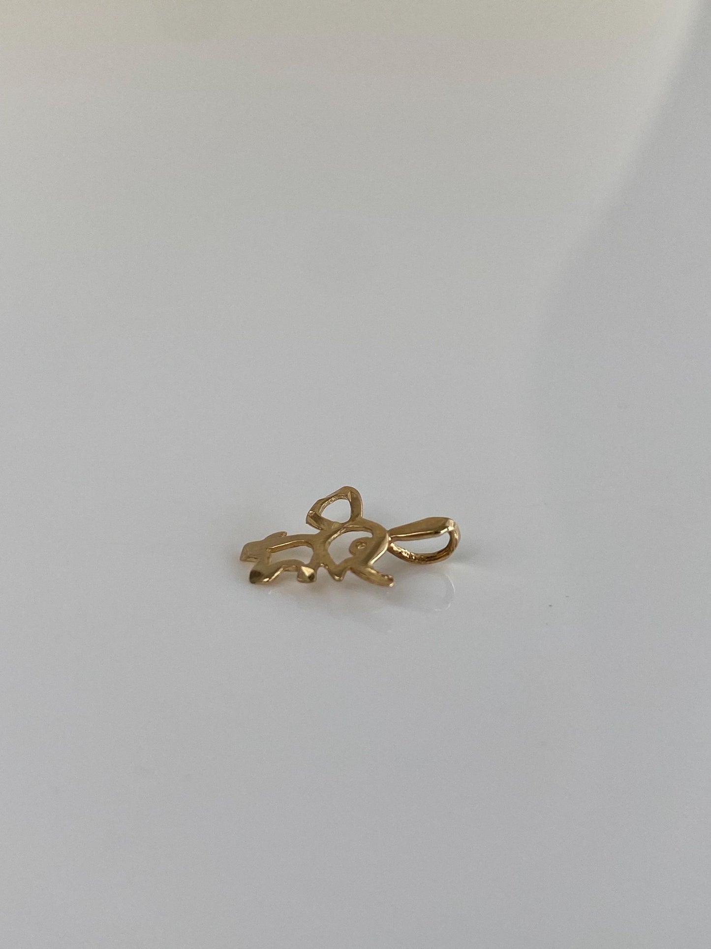 Vintage Solid 14k Yellow Gold Elephant Charm
