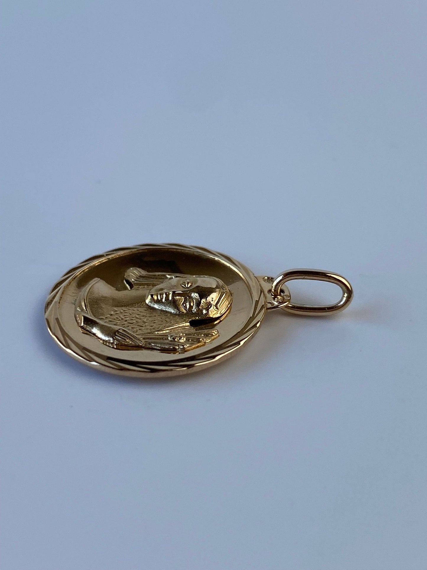 Vintage Solid 14k Yellow Gold Large Virgo Zodiac Charm