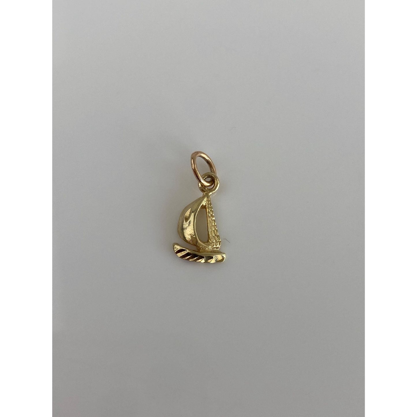 Solid 10k Yellow Gold Tiny Sailboat Charm