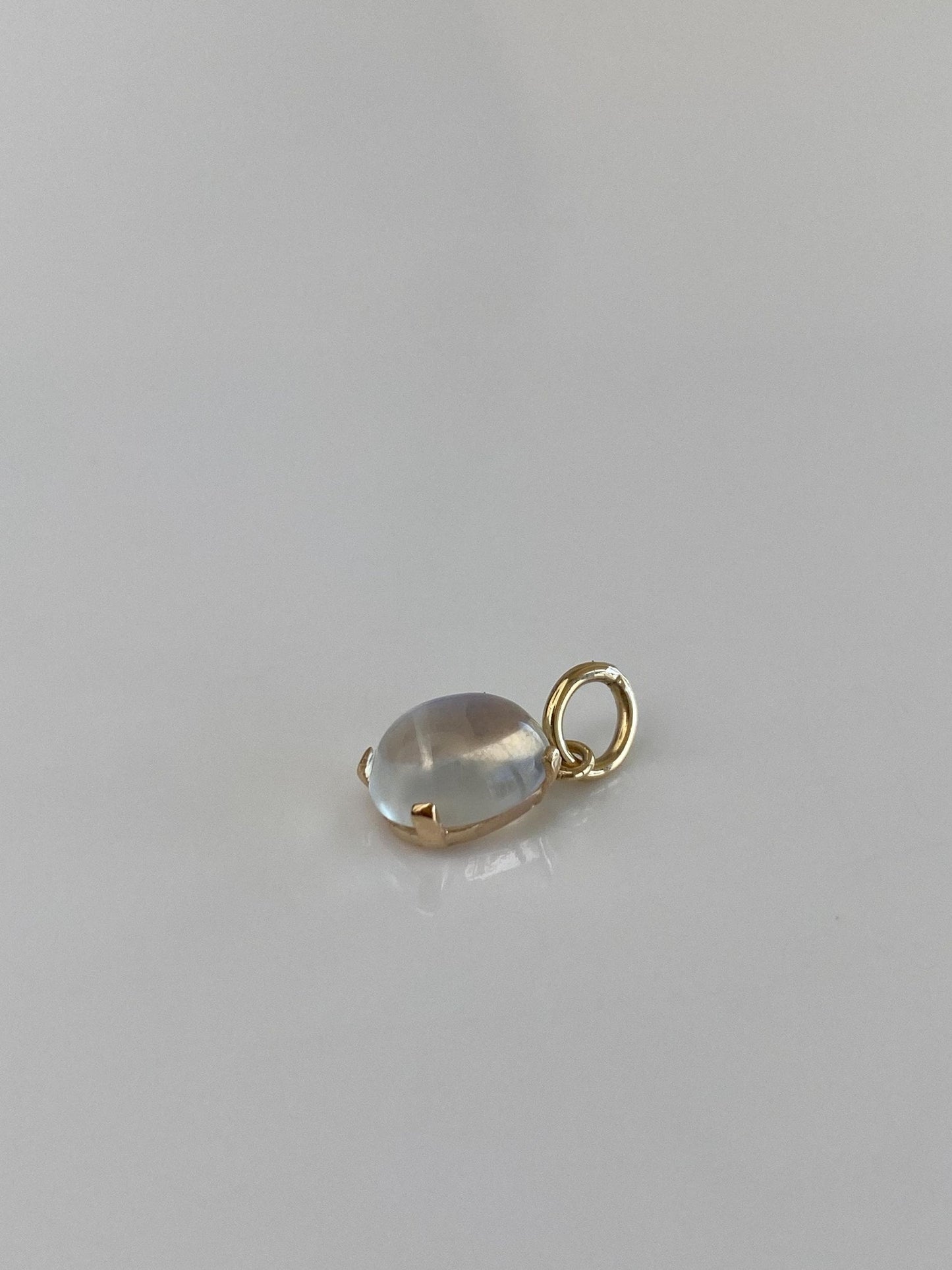 Vintage Solid 14k Yellow Gold Medium Moonstone Charm