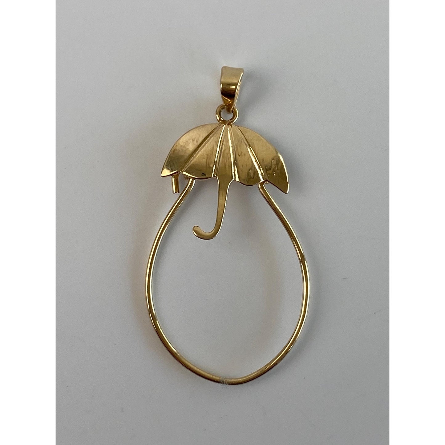 Vintage Solid 14k Yellow Gold Umbrella Charm Holder Charm
