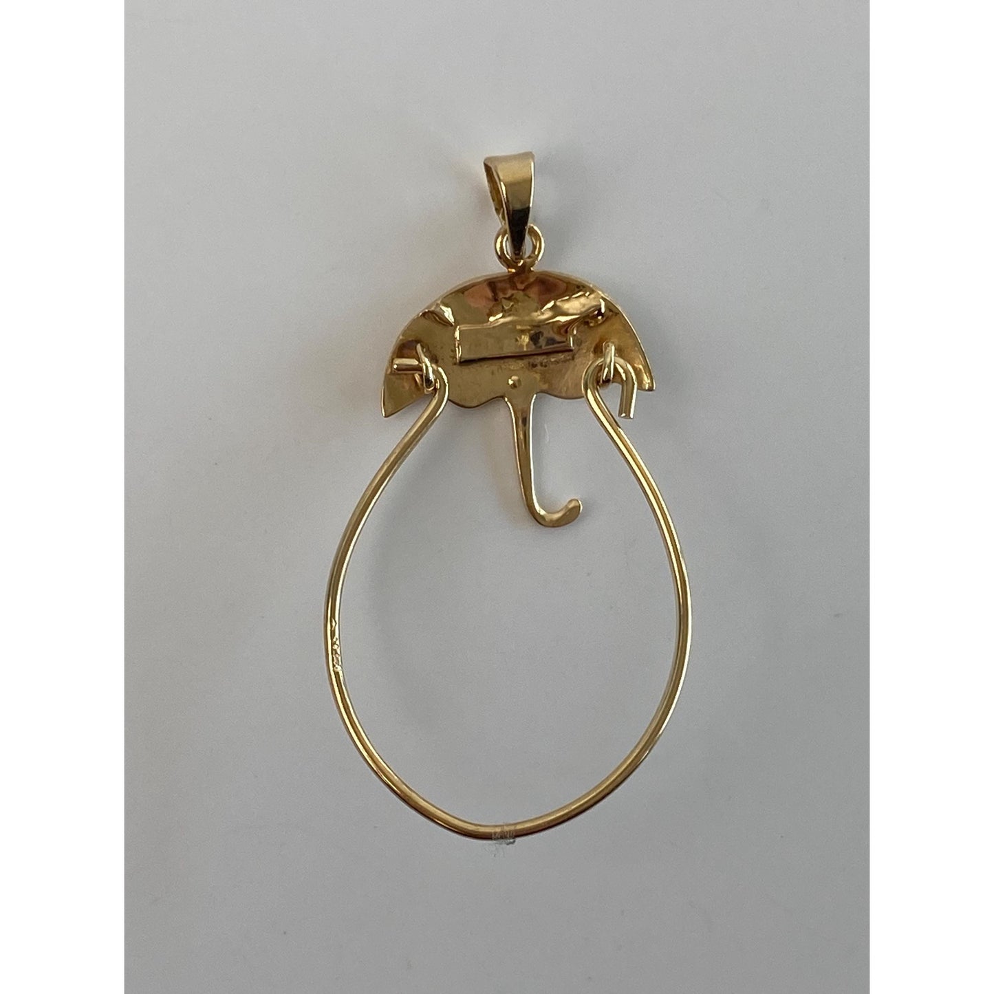 Vintage Solid 14k Yellow Gold Umbrella Charm Holder Charm