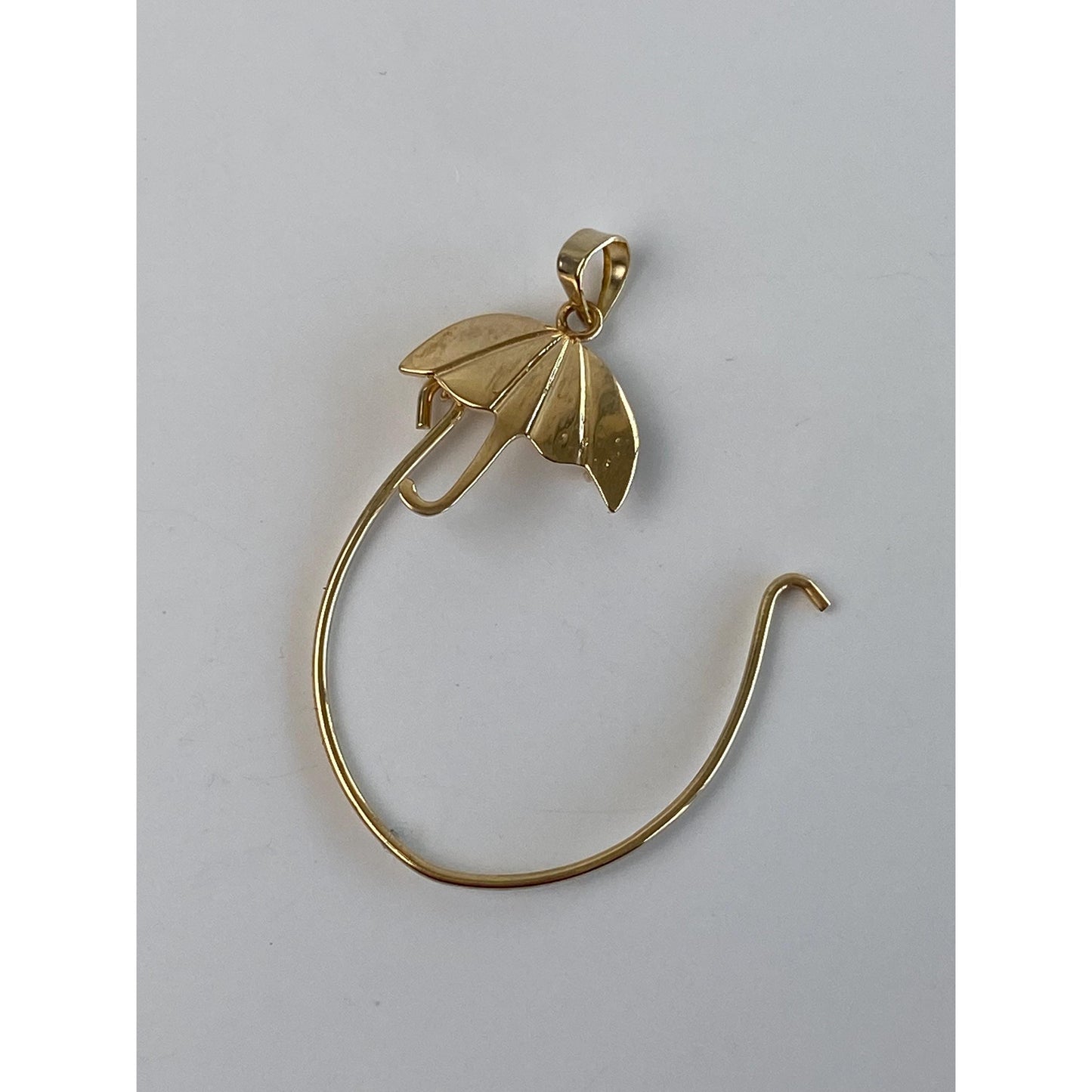 Vintage Solid 14k Yellow Gold Umbrella Charm Holder Charm