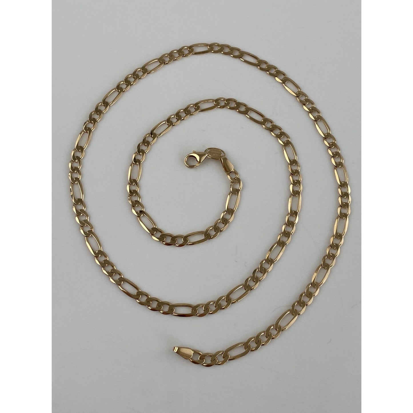 Vintage Solid 14k Yellow Gold Figaro Chain Necklace - 20 inches