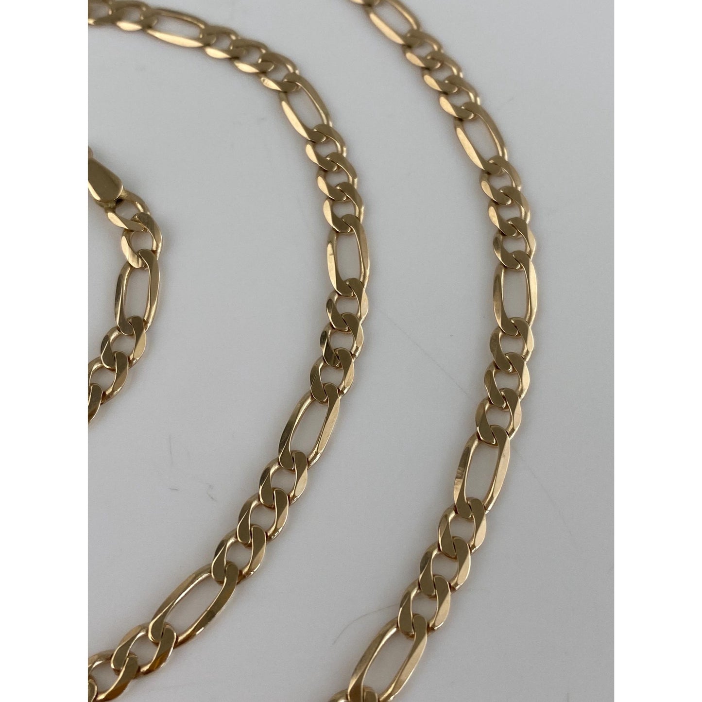 Vintage Solid 14k Yellow Gold Figaro Chain Necklace - 20 inches