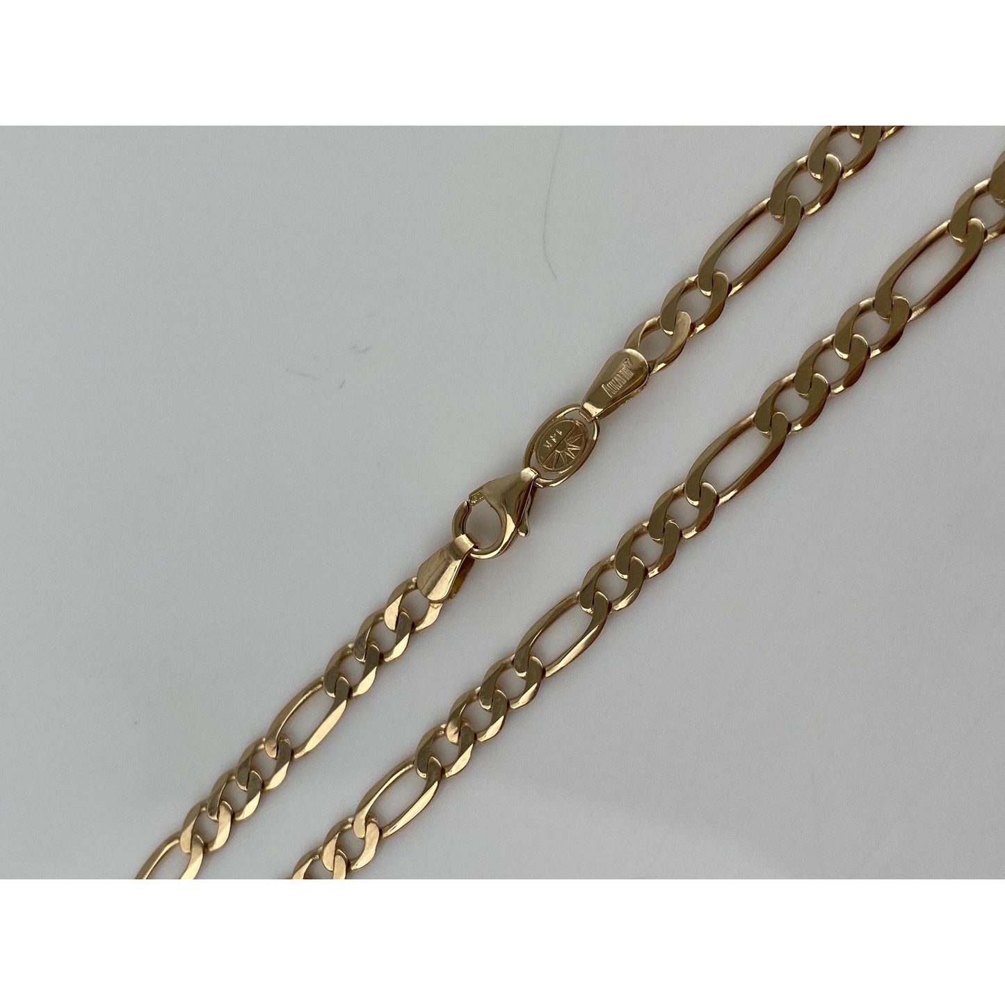 Vintage Solid 14k Yellow Gold Figaro Chain Necklace - 20 inches