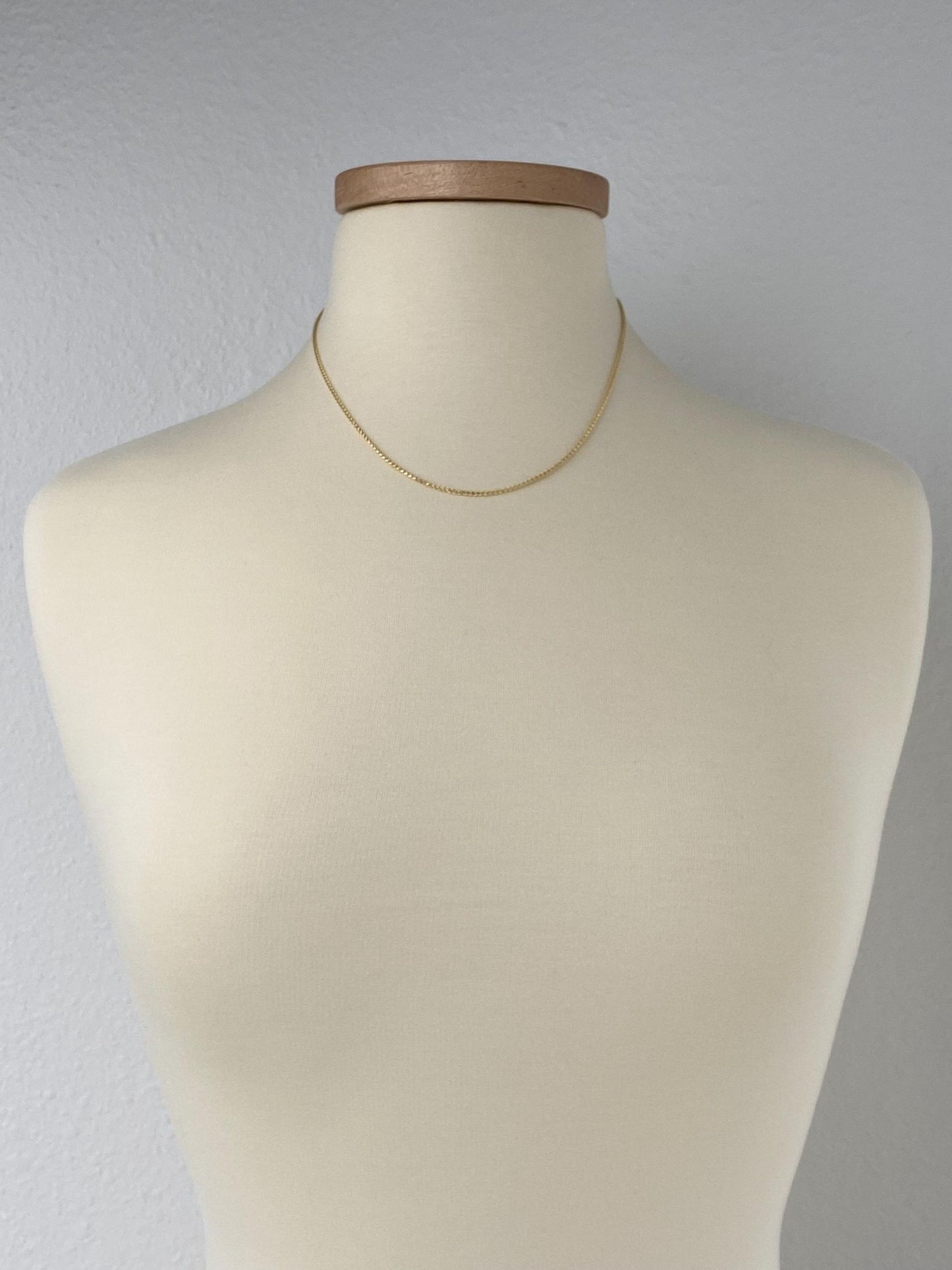 Vintage Solid 14k Yellow Gold Wheat Chain Necklace - 18 inches
