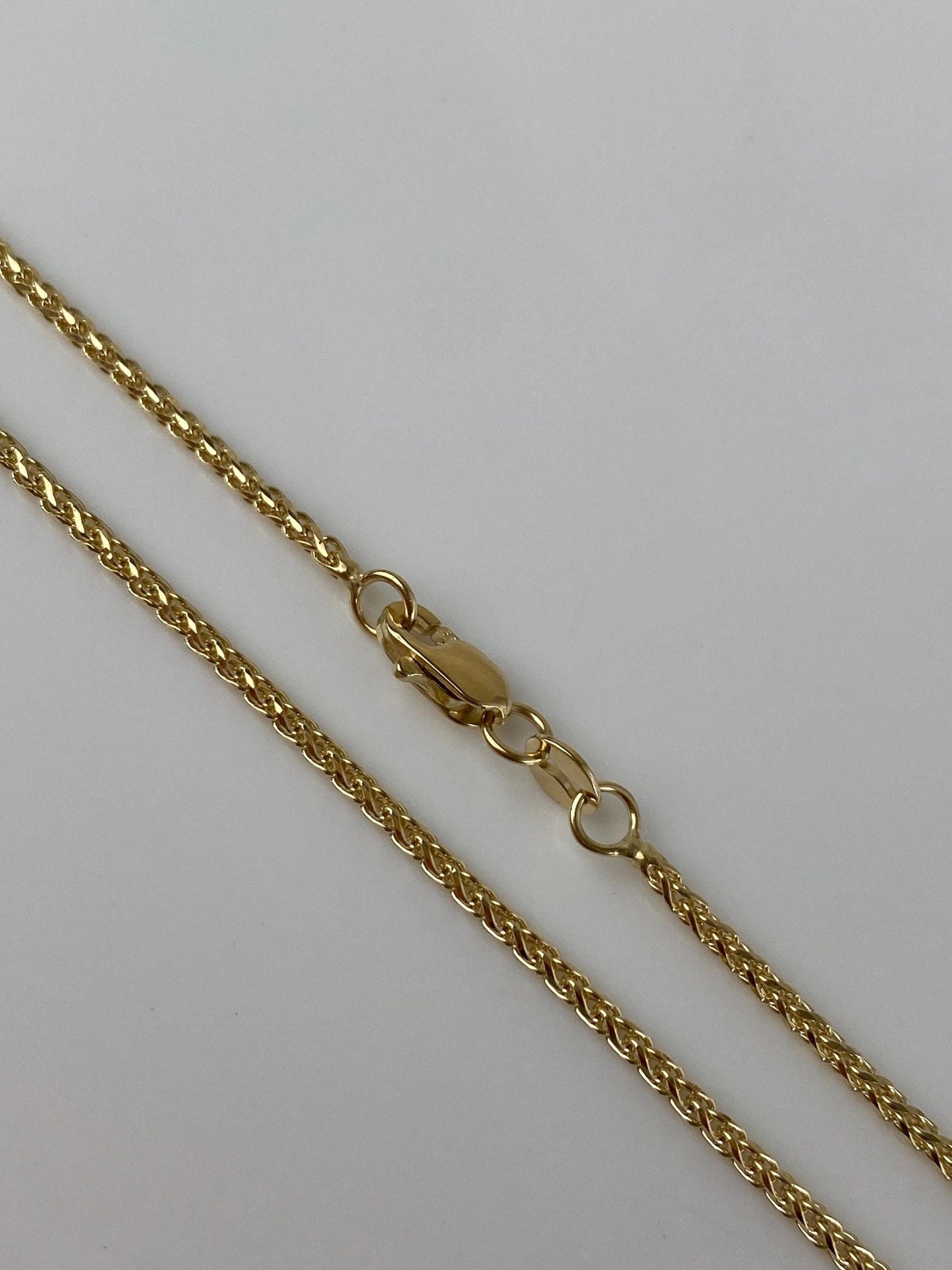 Vintage Solid 14k Yellow Gold Wheat Chain Necklace - 18 inches