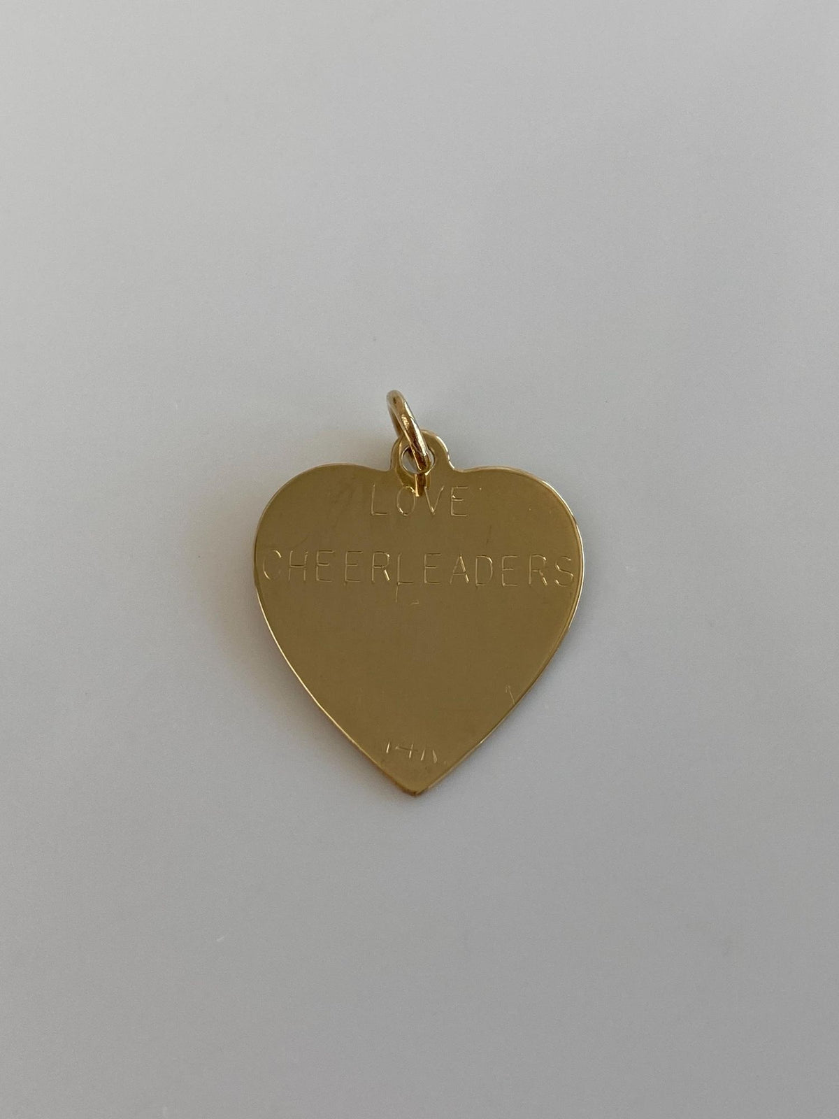 Vintage Solid 14k Yellow Gold Engine Turned Heart Charm