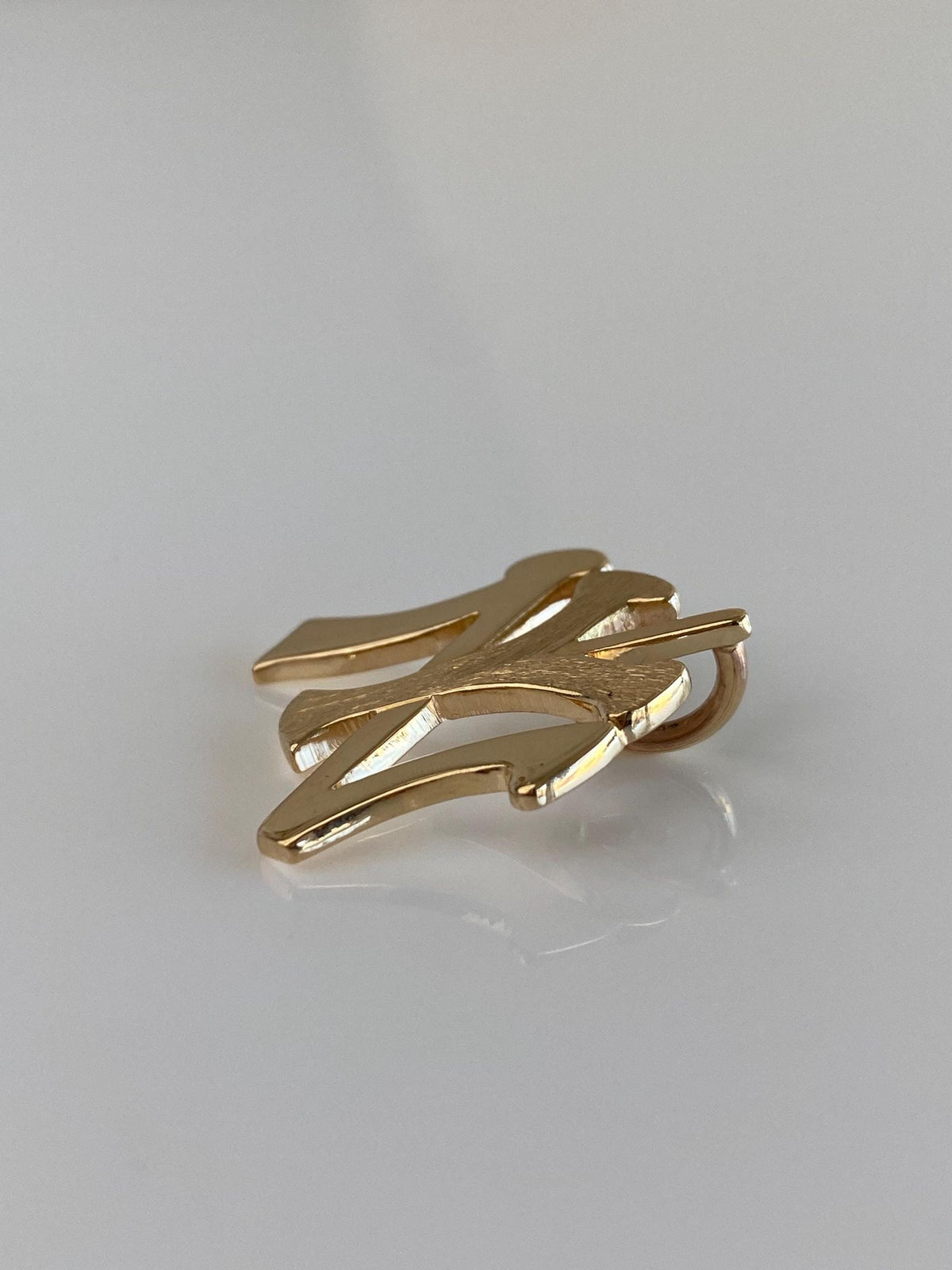 Vintage Solid 14k Yellow Gold Satin Shiny NY Yankees Charm