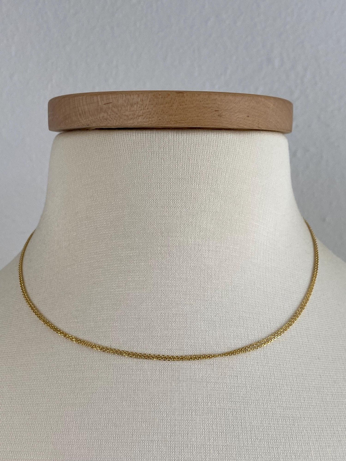 Vintage Solid 18k Yellow Gold Double Strand Tight Biker Link Chain Necklace - 17 inches
