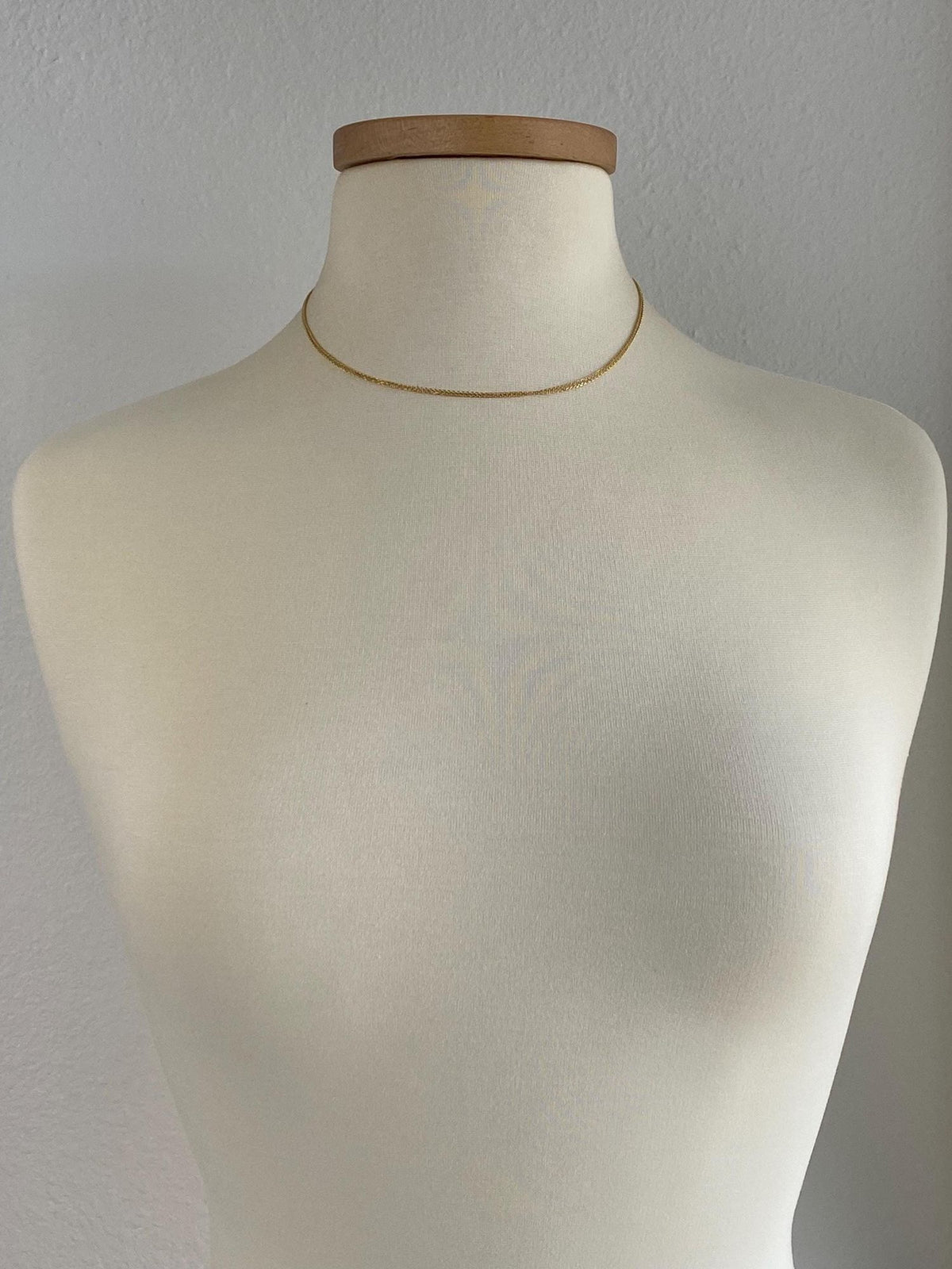 Vintage Solid 18k Yellow Gold Double Strand Tight Biker Link Chain Necklace - 17 inches