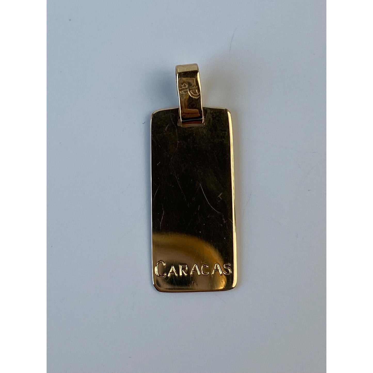 Vintage Solid 18k Yellow Gold Engraved 'John' Tag Charm
