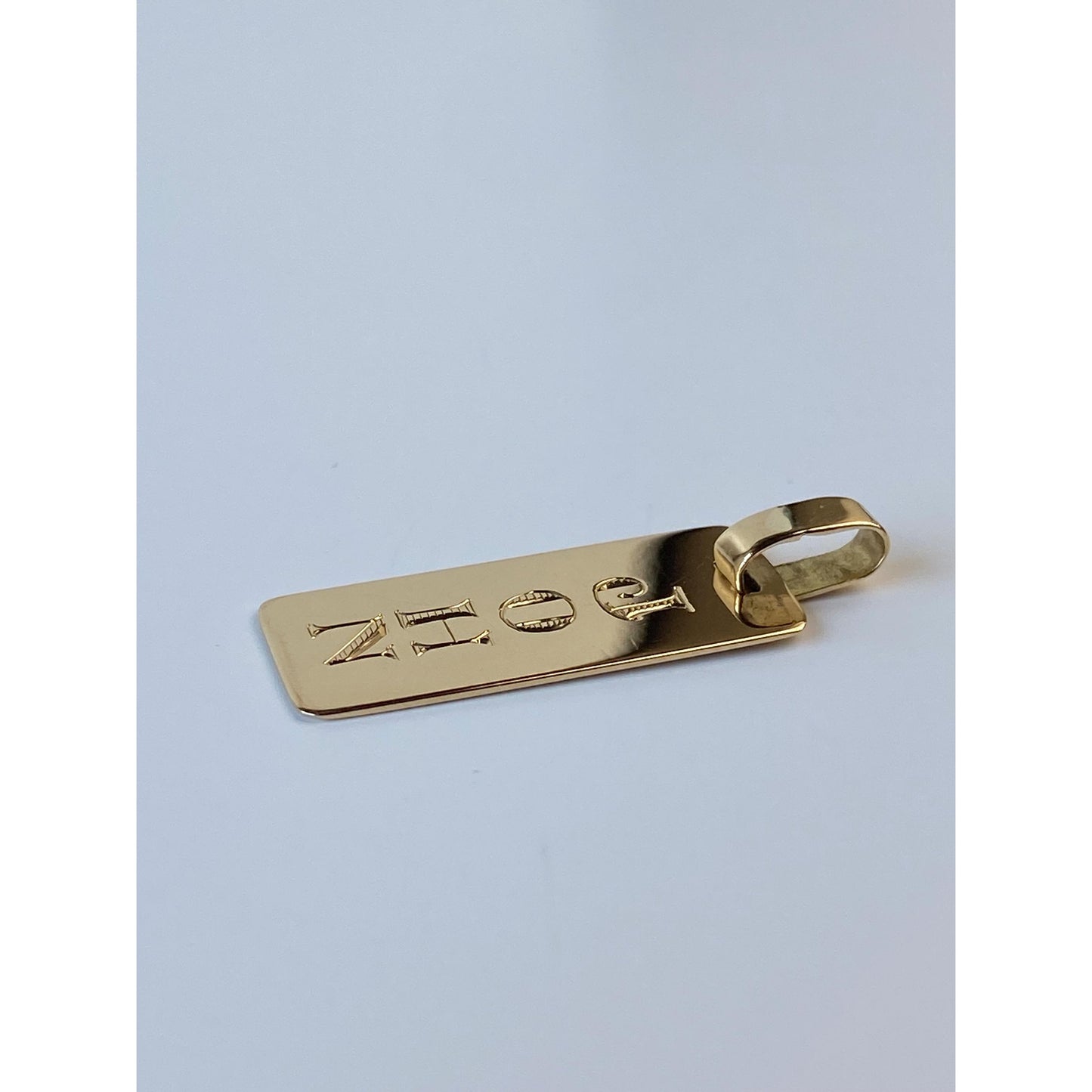 Vintage Solid 18k Yellow Gold Engraved 'John' Tag Charm