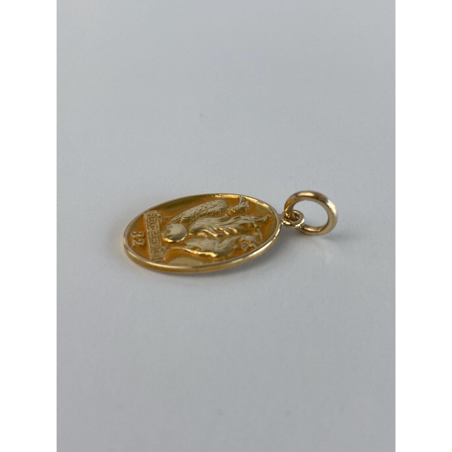 Vintage Solid 14k Yellow Gold Military Field Service Cufflink Conversion Charm