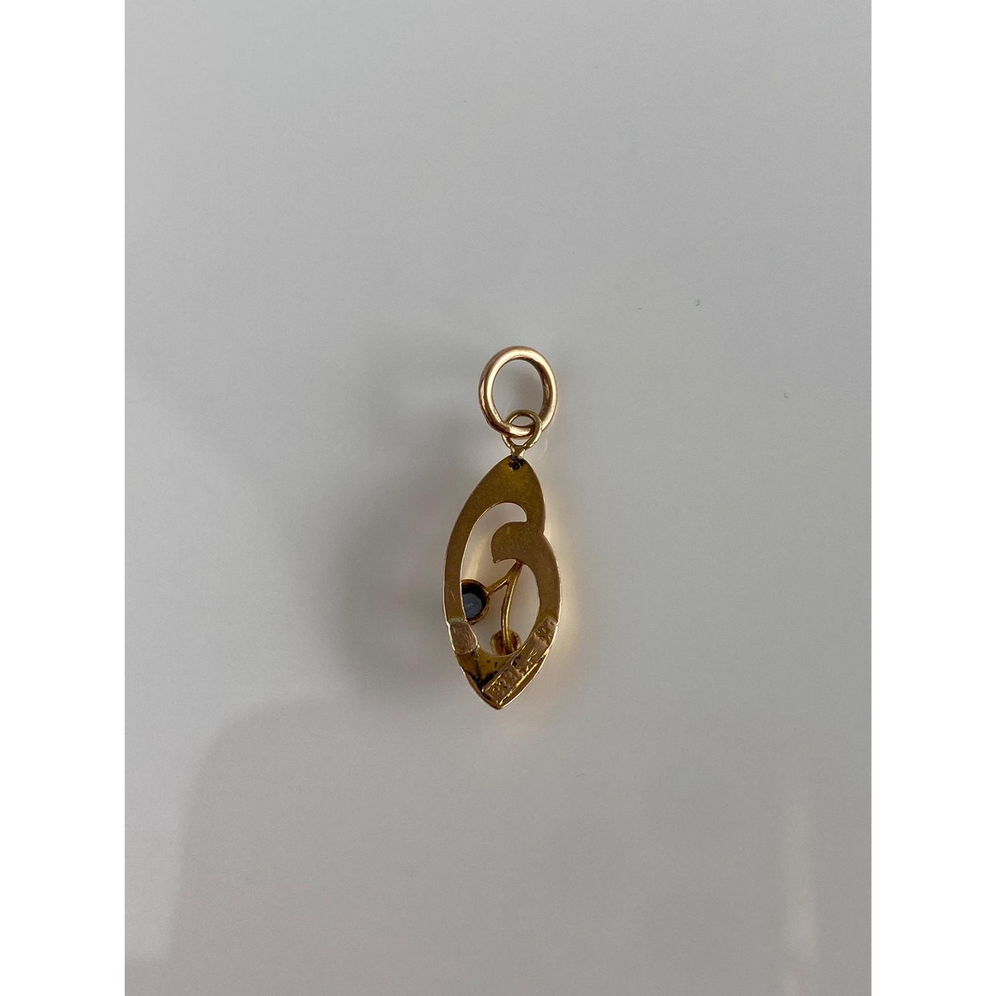 Vintage Solid 10k Yellow Gold Blue Sapphire Seed Pearl Stick Pin Conversion Charm