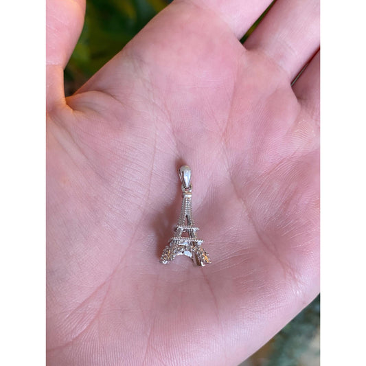 Vintage Solid 10k White Gold Eiffel Tower Charm