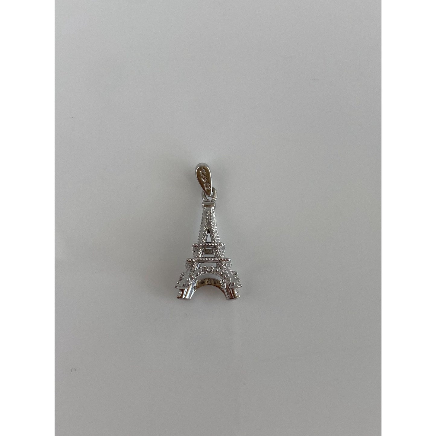 Vintage Solid 10k White Gold Eiffel Tower Charm