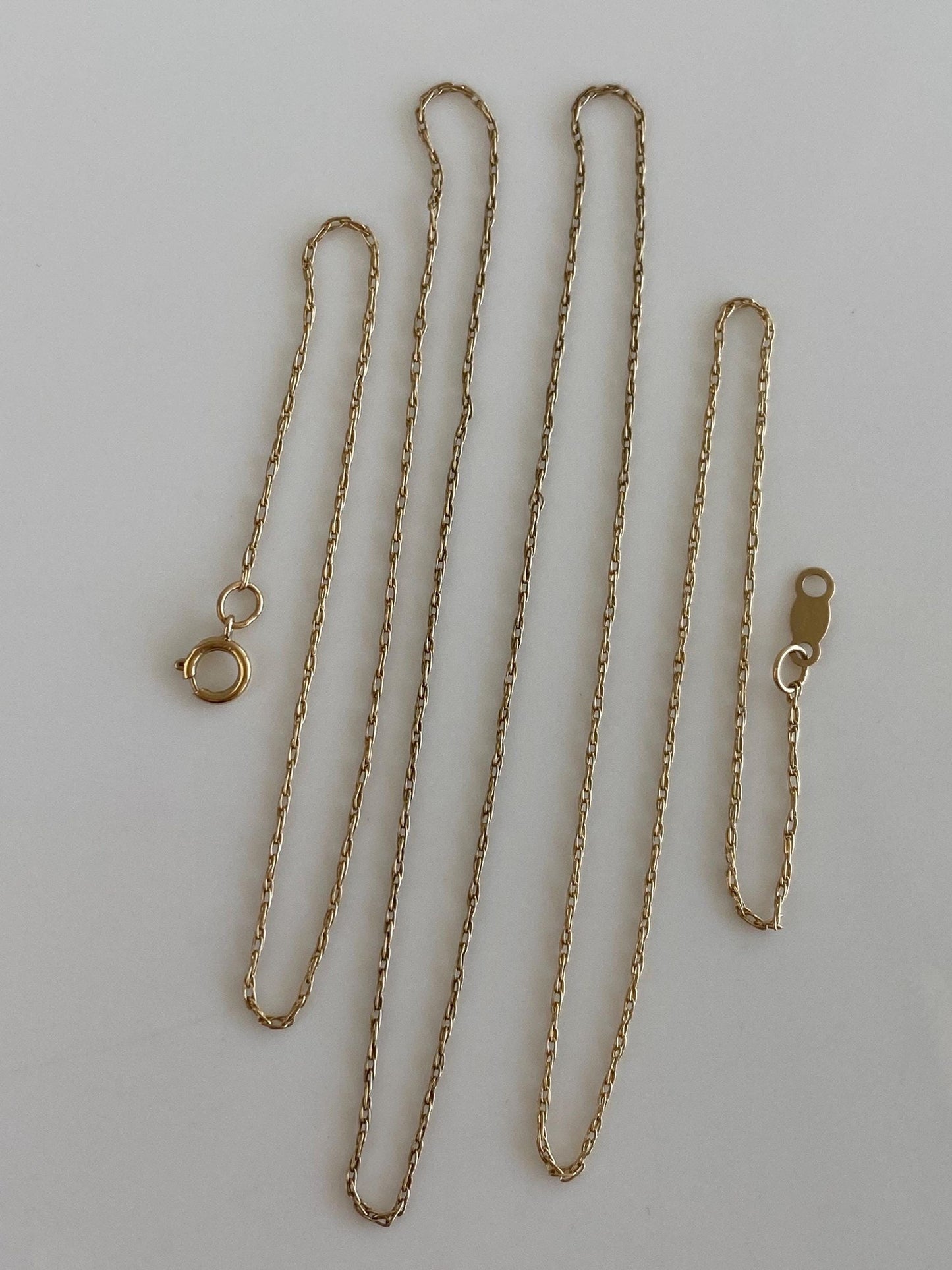 Vintage Solid 14k Yellow Gold Dainty Chain Necklace - 20.75 inches