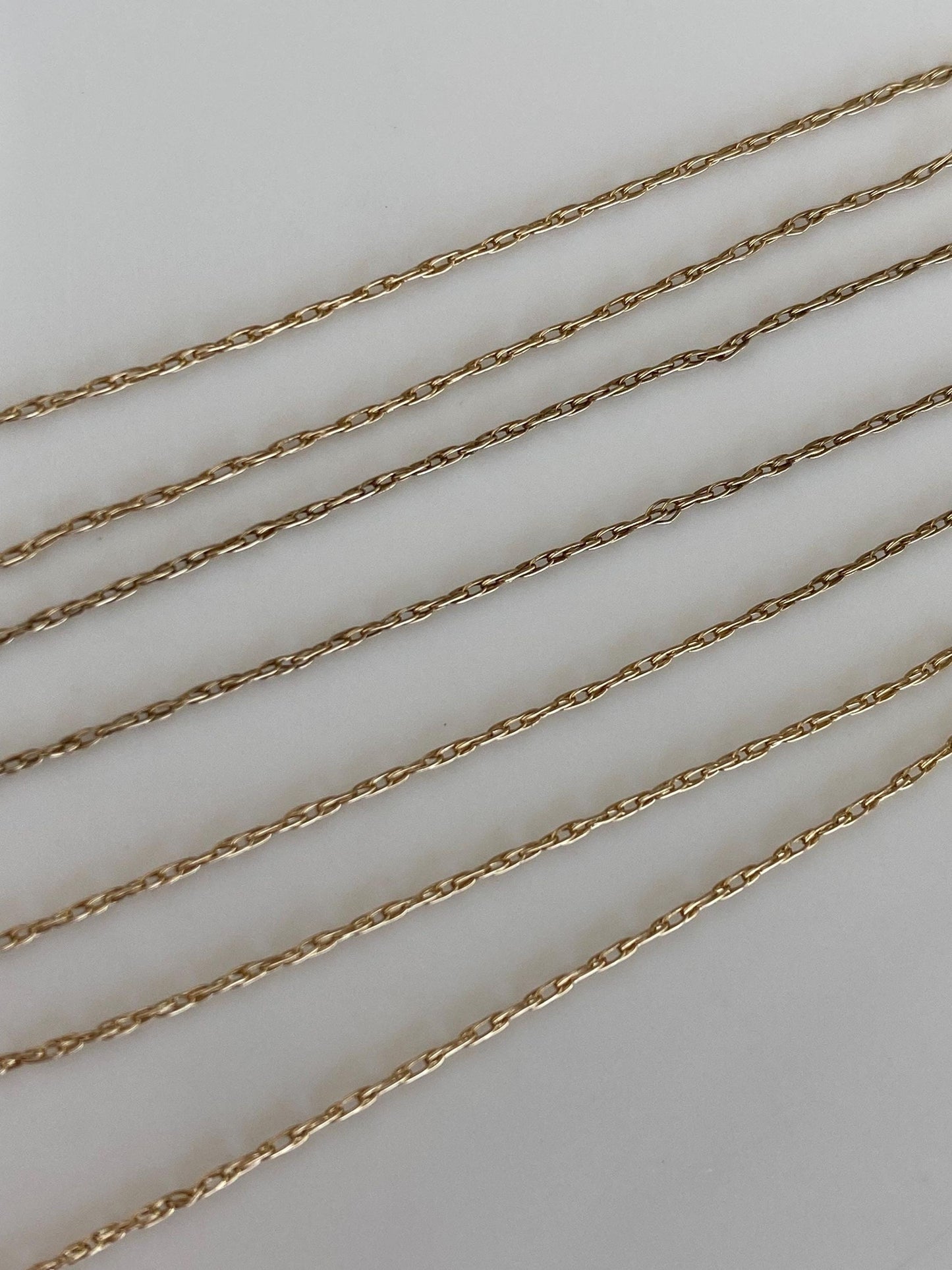 Vintage Solid 14k Yellow Gold Dainty Chain Necklace - 20.75 inches