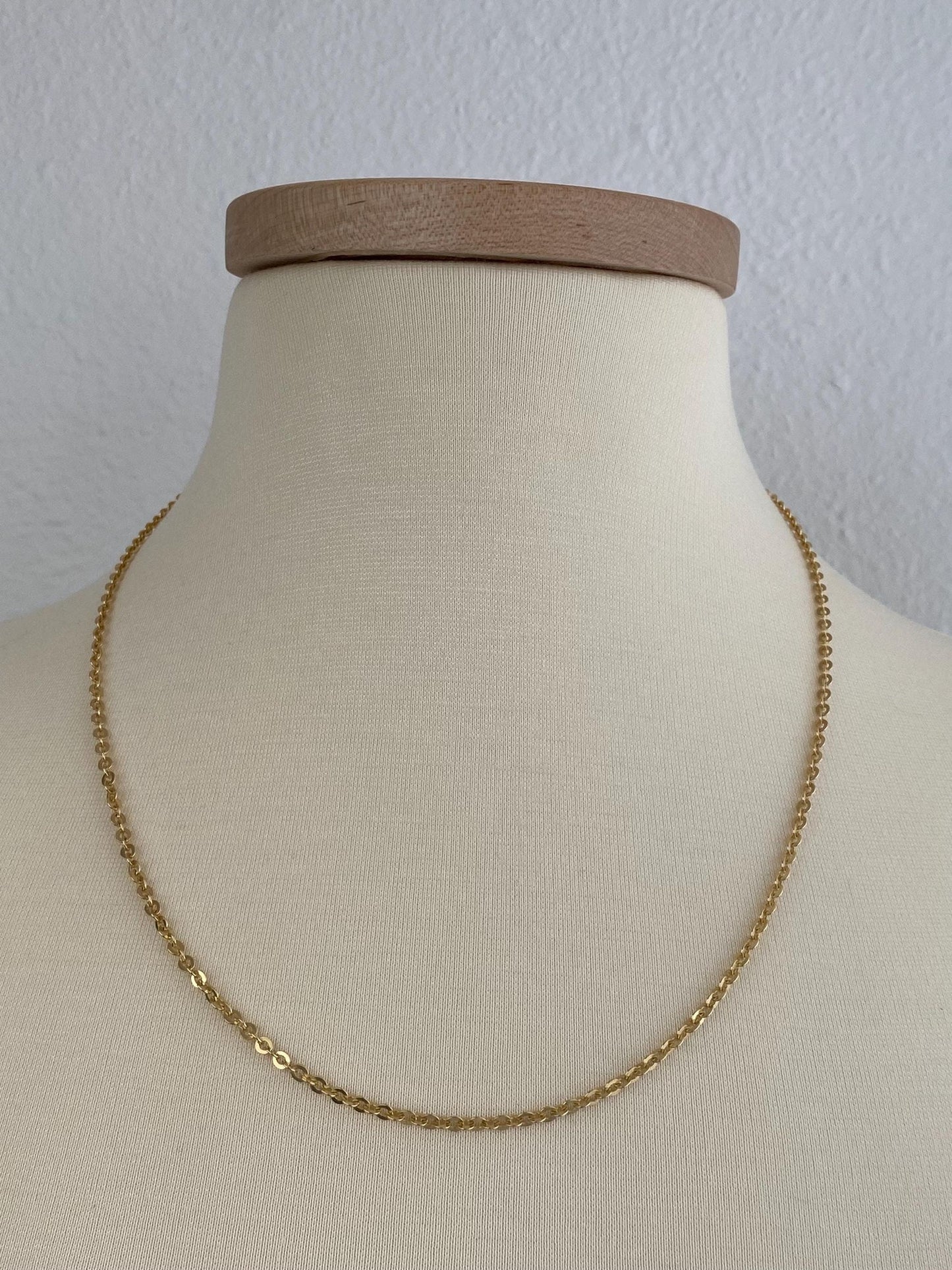 Vintage Solid 18k Yellow Gold Cable Chain Necklace - 22 inches