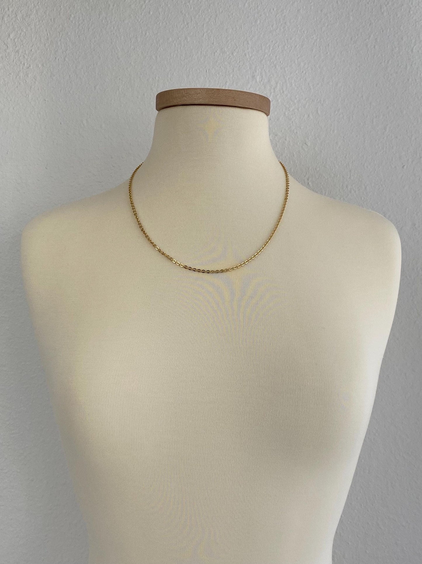 Vintage Solid 18k Yellow Gold Cable Chain Necklace - 22 inches