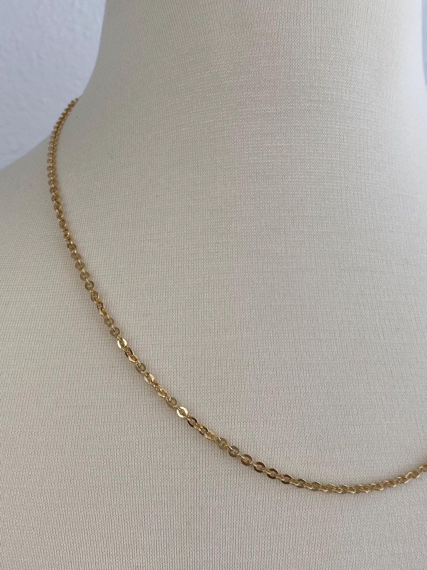 Vintage Solid 18k Yellow Gold Cable Chain Necklace - 22 inches