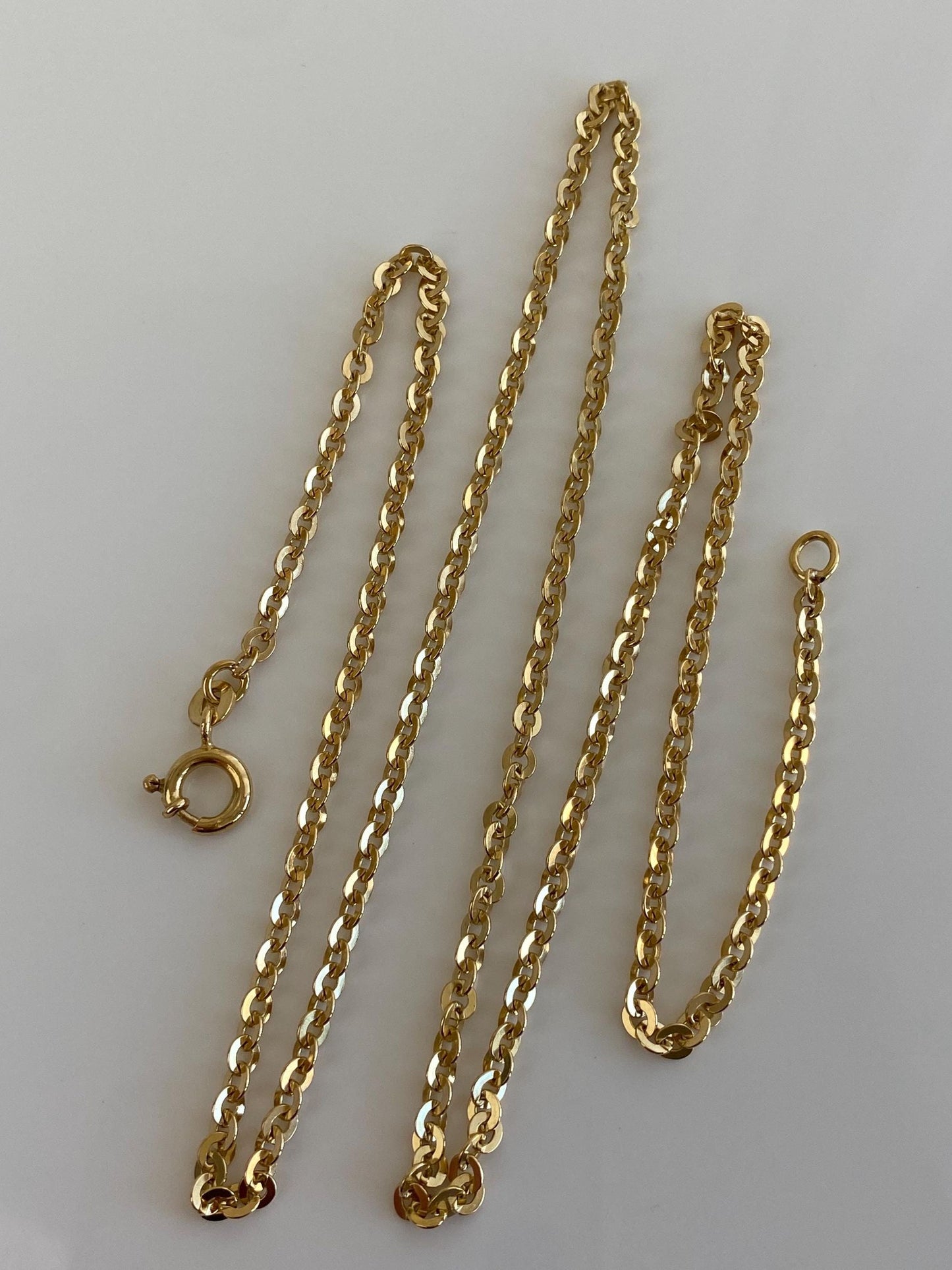Vintage Solid 18k Yellow Gold Cable Chain Necklace - 22 inches