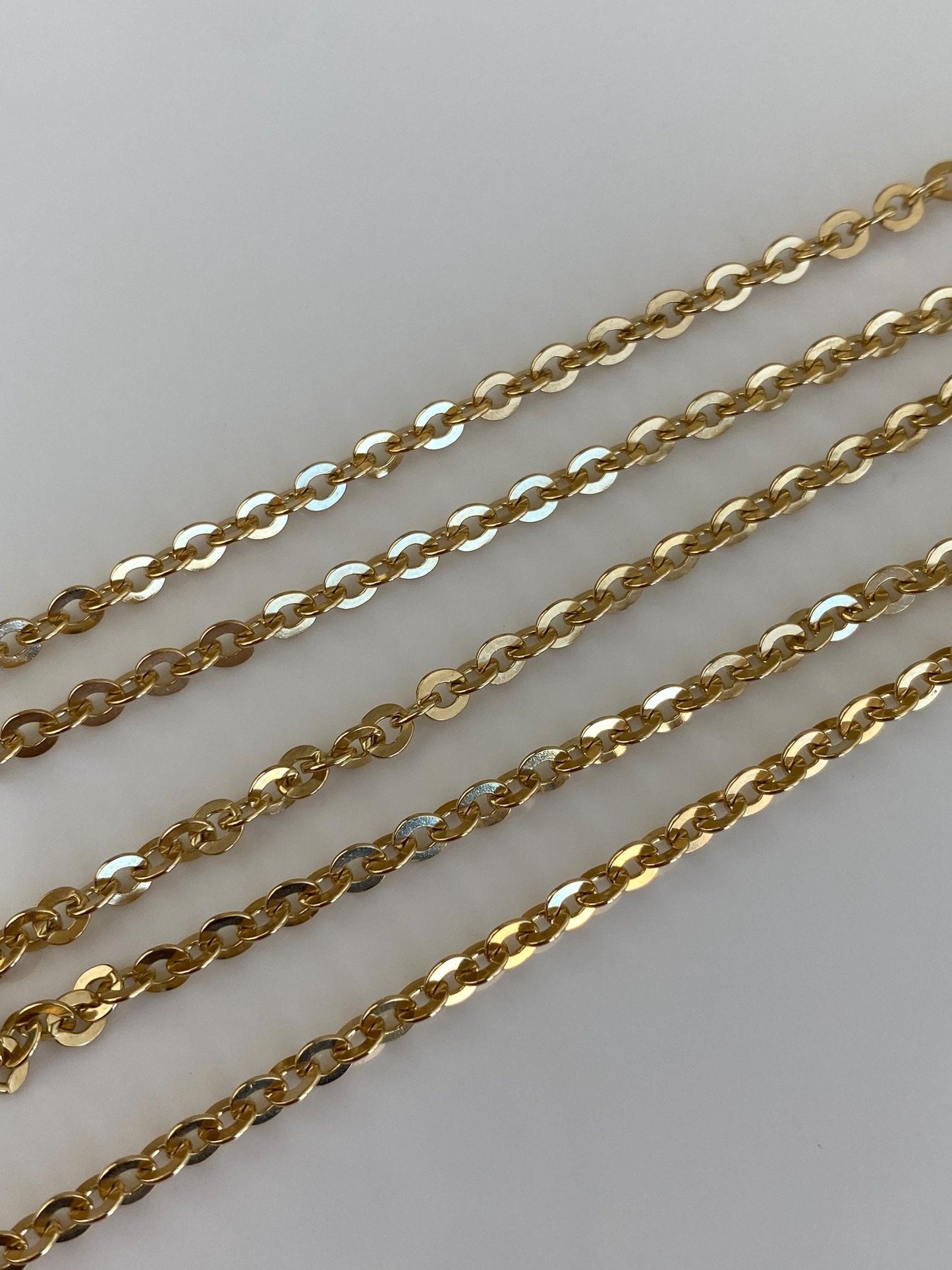 Vintage Solid 18k Yellow Gold Cable Chain Necklace - 22 inches