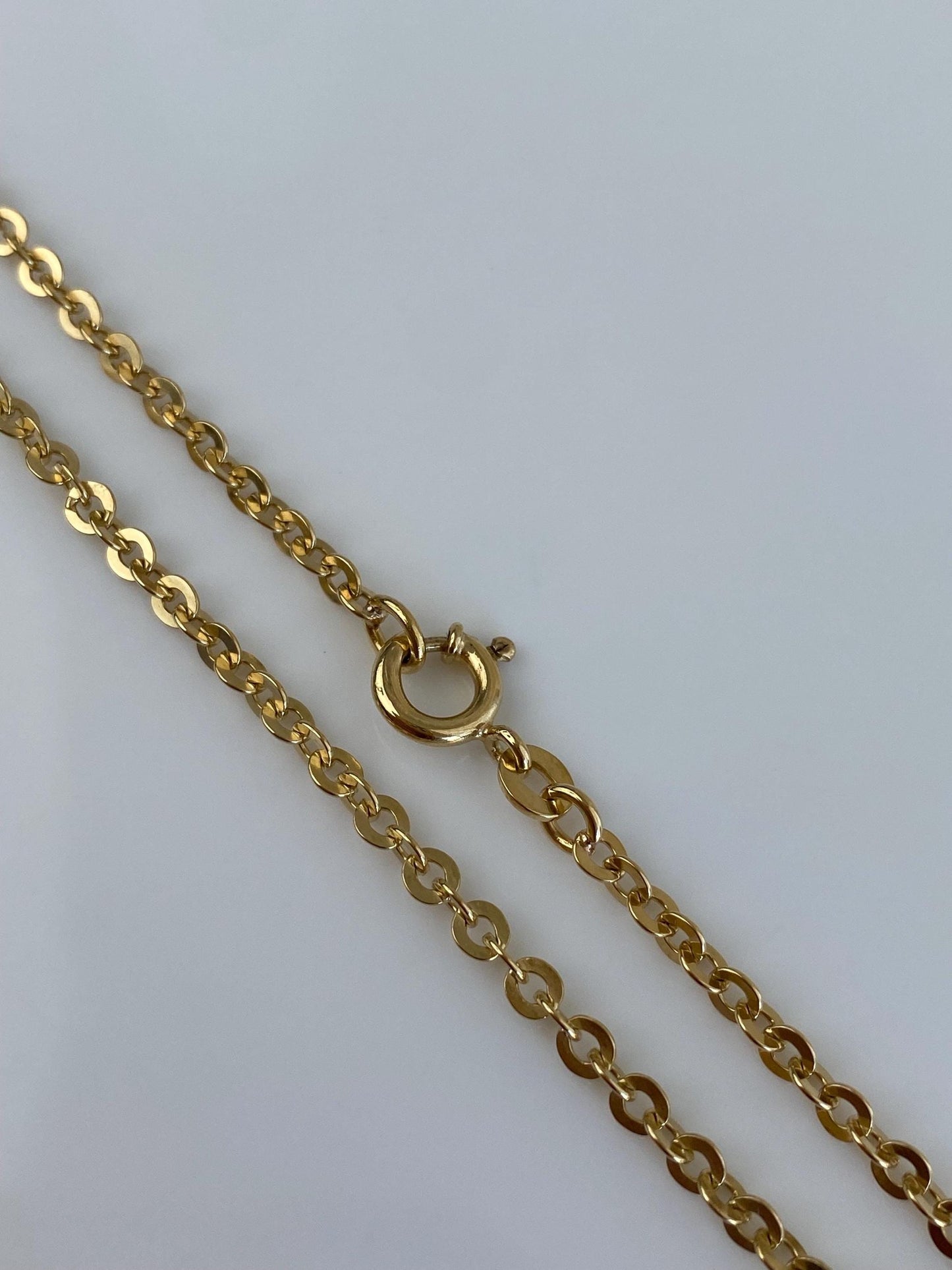 Vintage Solid 18k Yellow Gold Cable Chain Necklace - 22 inches