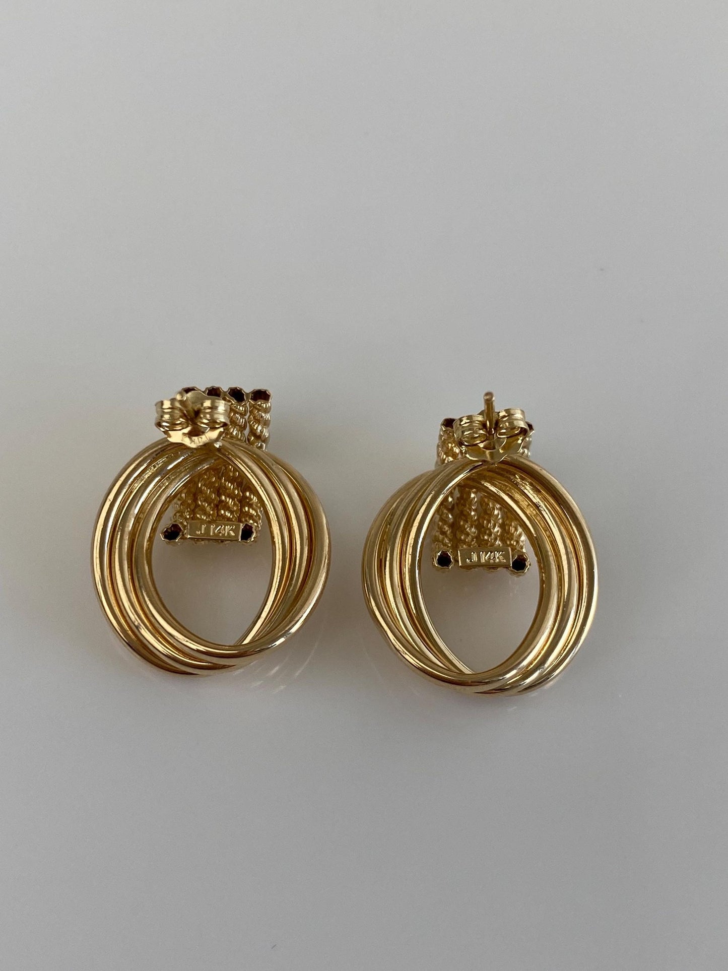 Vintage 14k Yellow Gold Layered Stud Earrings