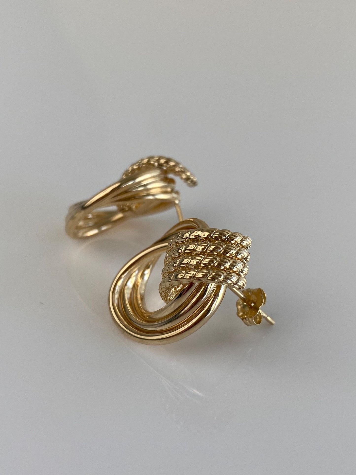 Vintage 14k Yellow Gold Layered Stud Earrings
