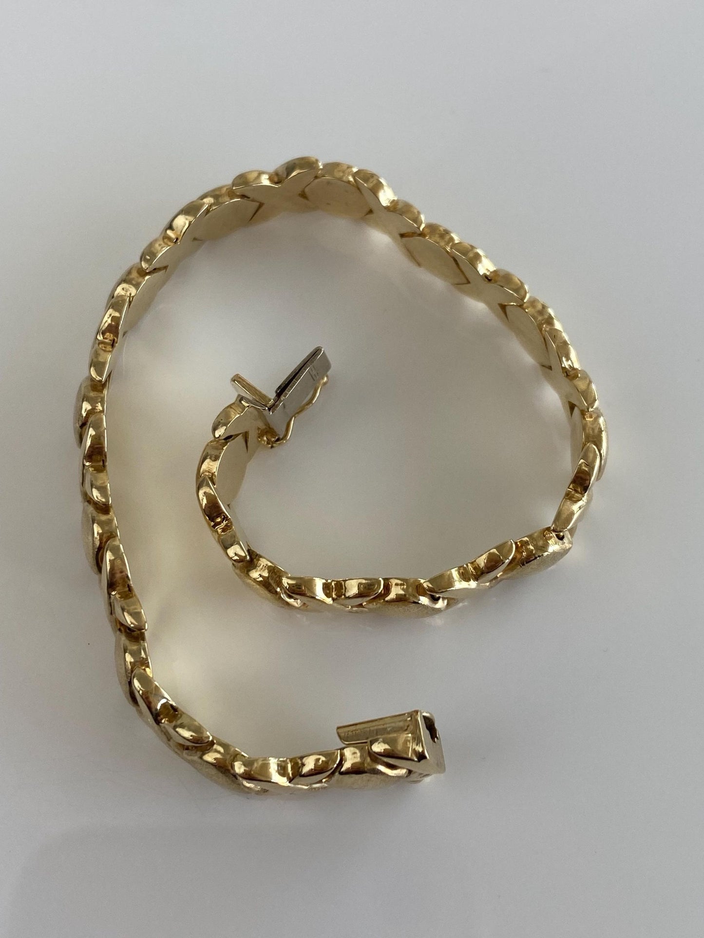 Vintage 14k Yellow Gold X Link Bracelet - 7.25 inches